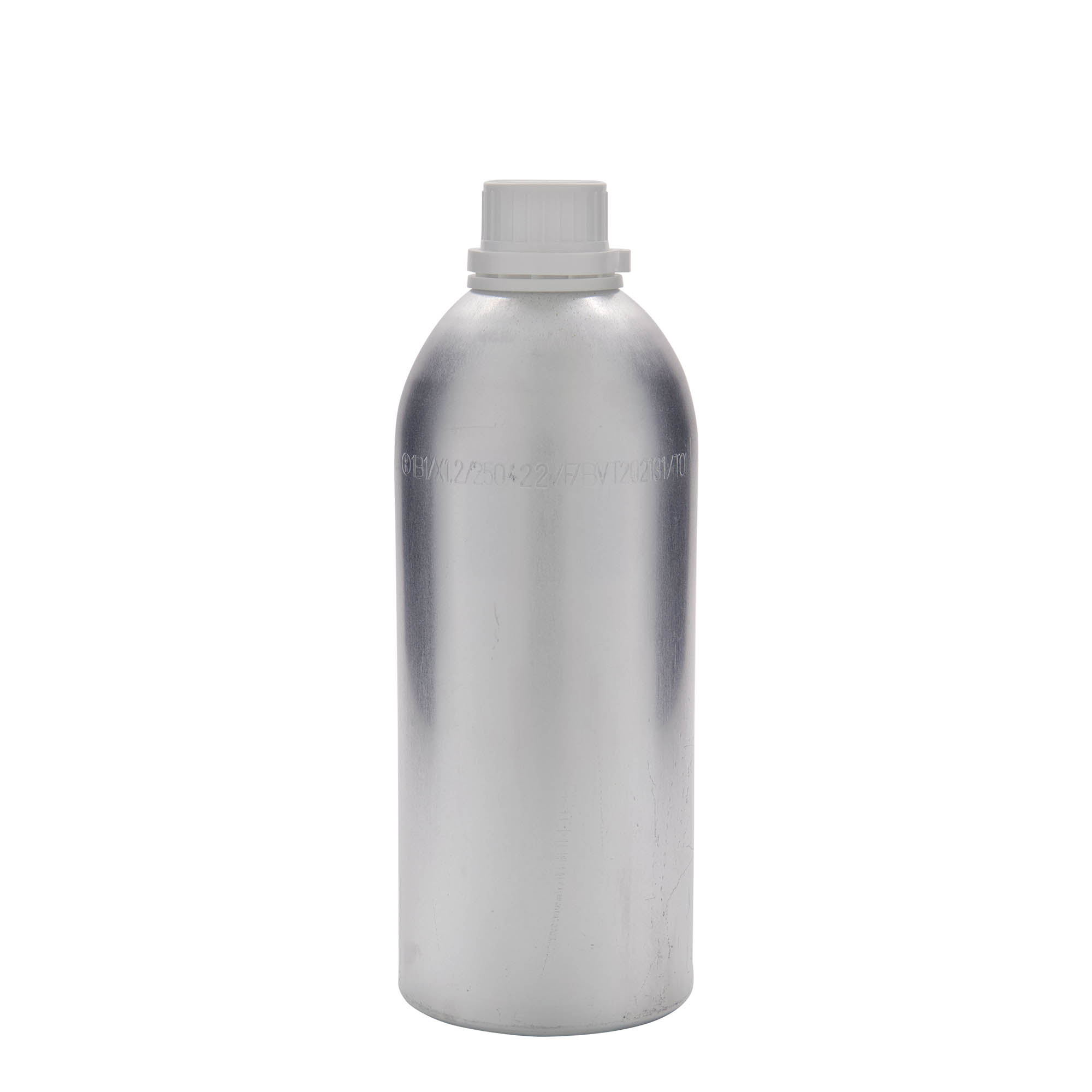 1100 ml hliníková láhev, kov, stříbrná, hrdlo: DIN 32