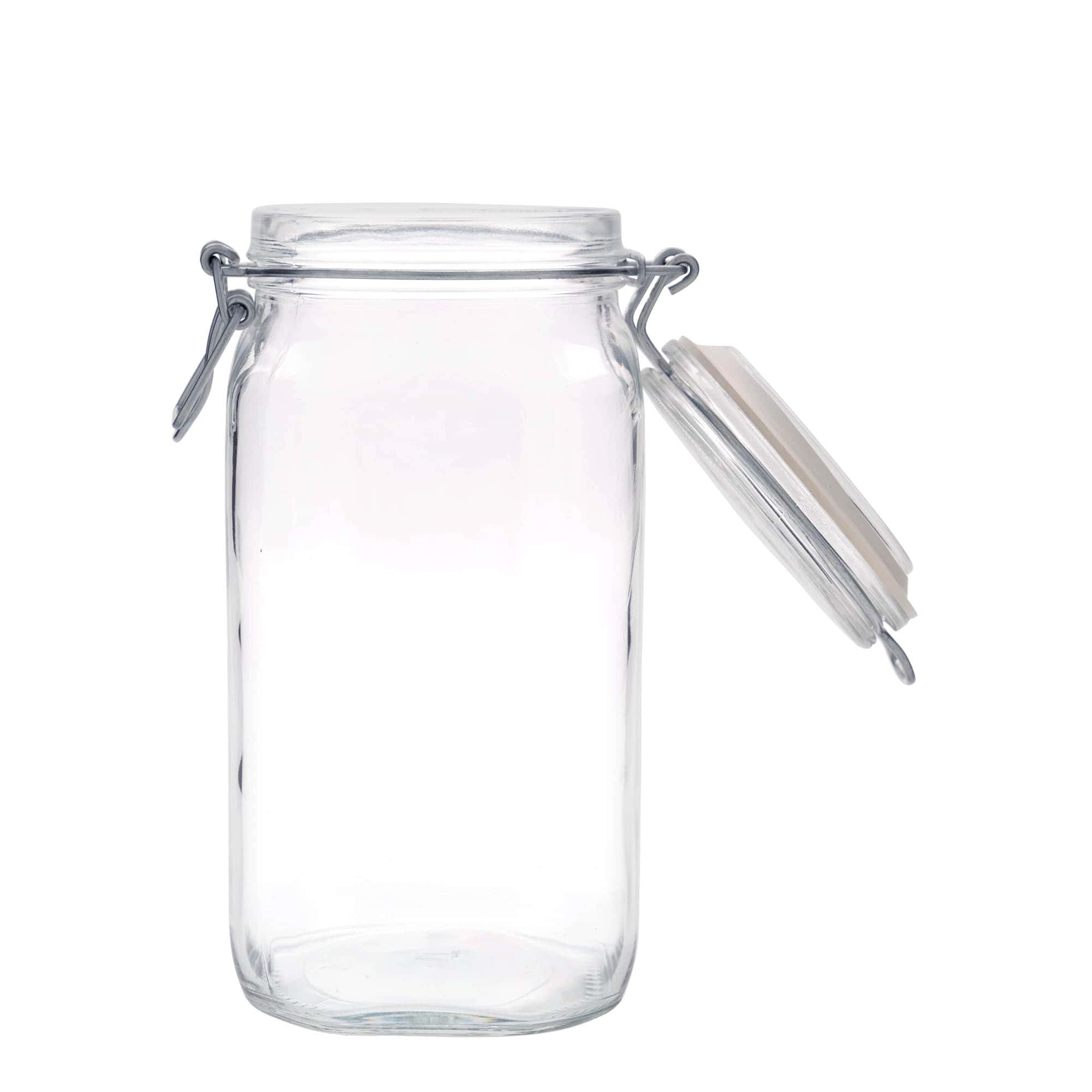 1.500 ml drátový uzávěr sklenice 'Fido', čtvercová, hrdlo: drátový uzávěr