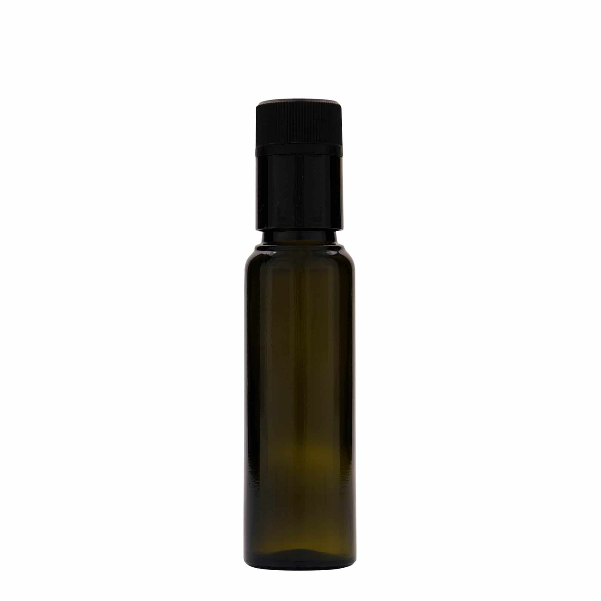 Lahev na ocet/olej 100 ml 'Willy New', sklo, starožitná zelená, ústí: DOP