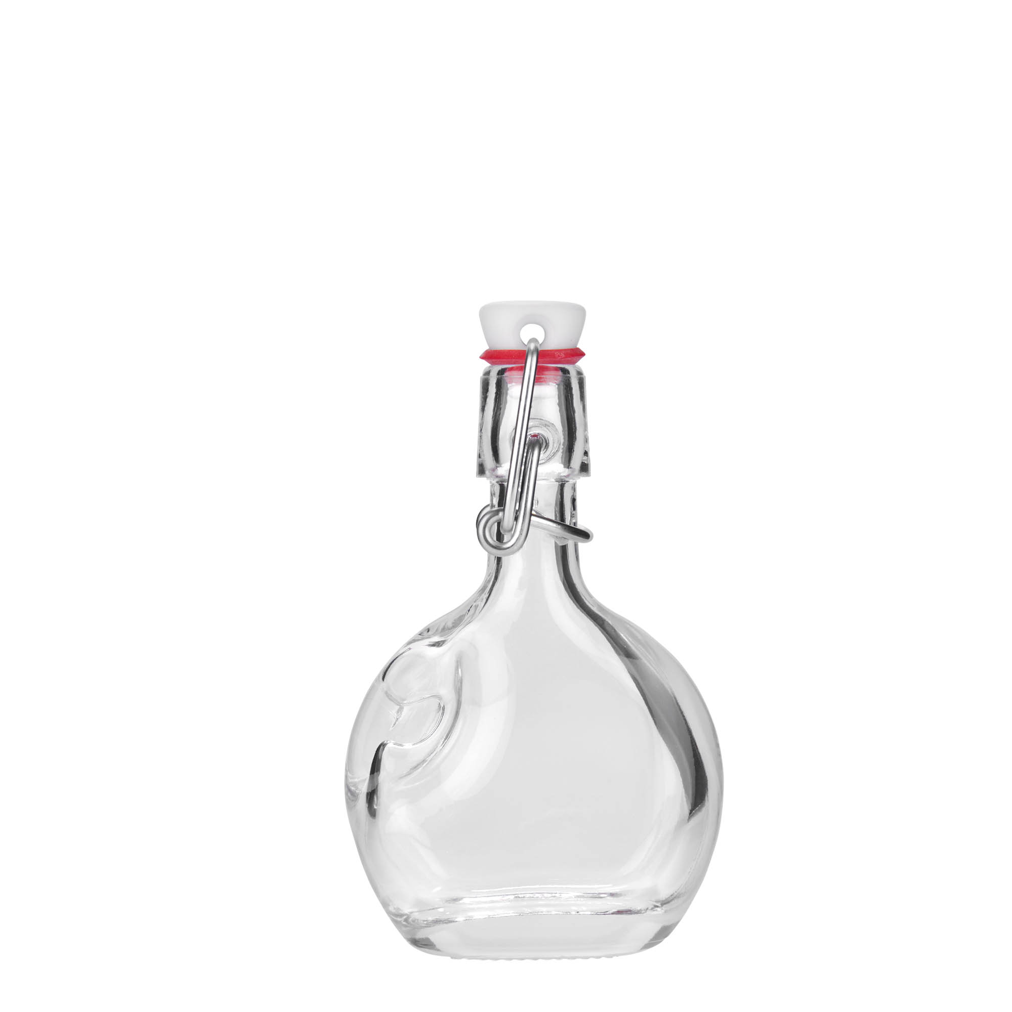40 ml skleněná lahvička 'Lukas', oválná, hrdlo: závěsný uzávěr 40 ml skleněná lahvička 'Lukas', oválná, hrdlo: závěsný uzávěr