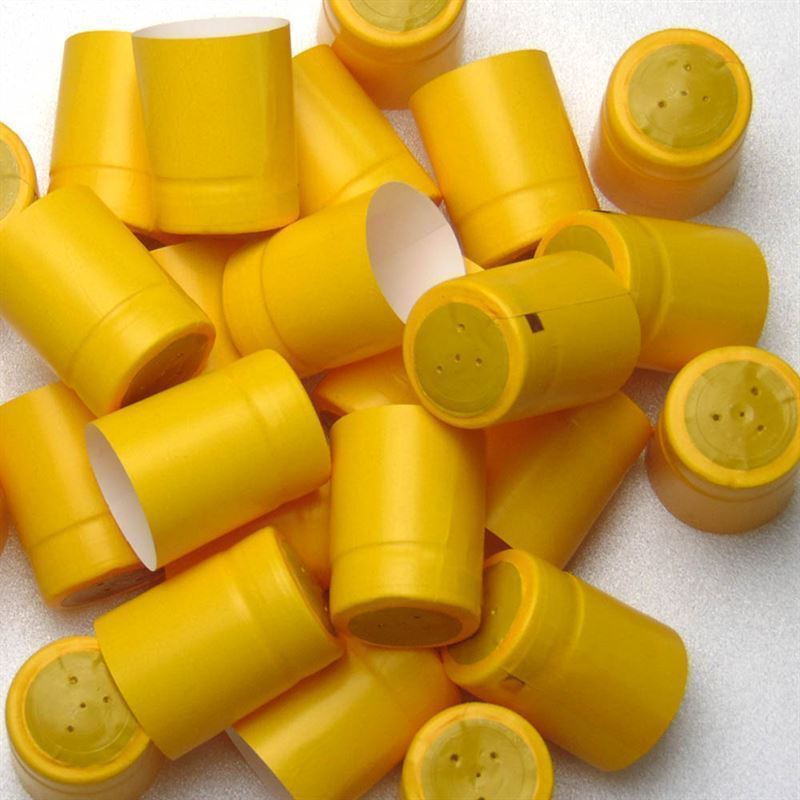 Smršťovací kapsle 32x41, plast PVC, žlutá