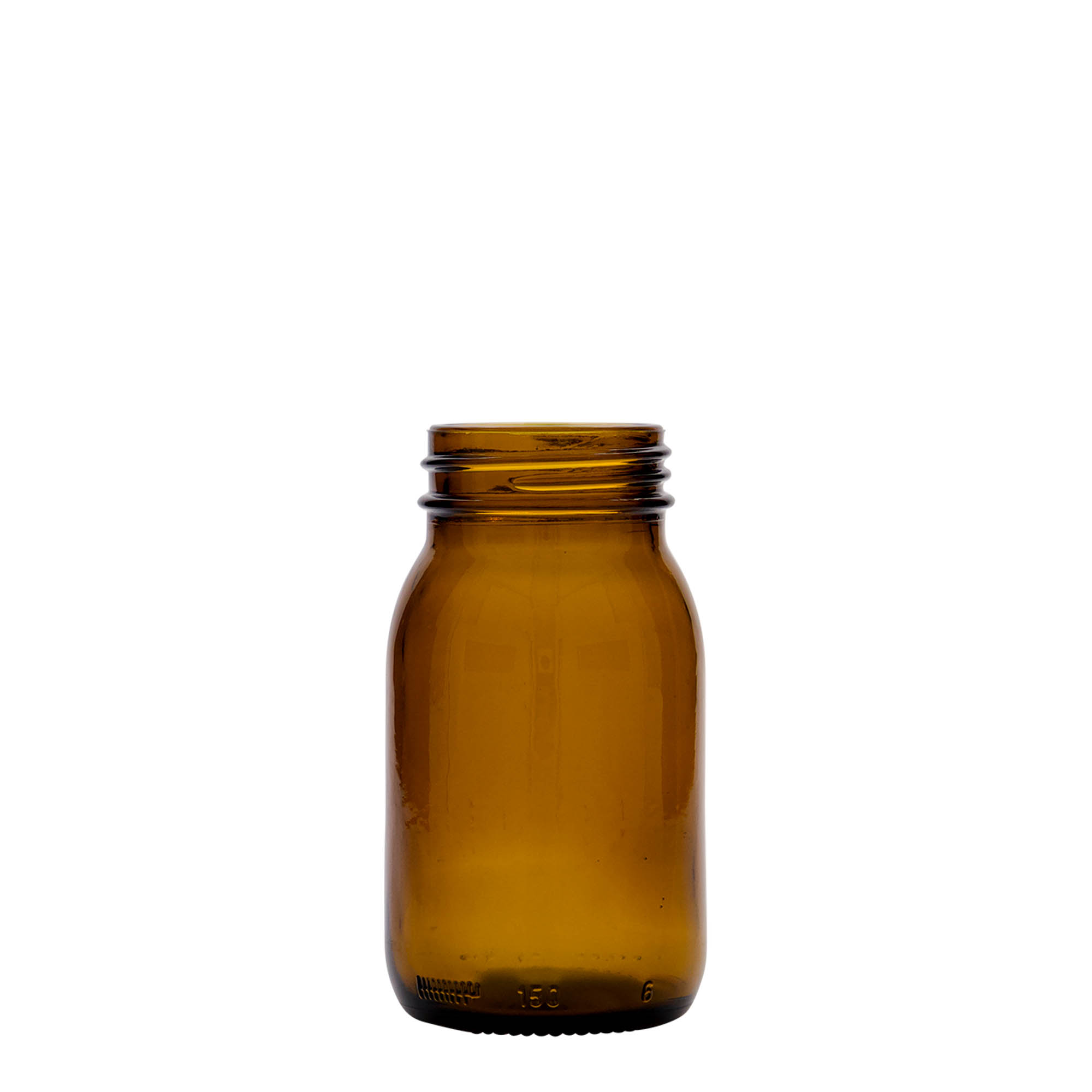 150 ml širokohrdlá sklenice, hnědá, hrdlo: DIN 45 150 ml širokohrdlá sklenice, hnědá, hrdlo: DIN 45