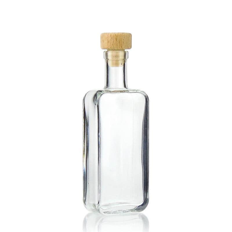 Skleněná lahev 100 ml 'Nice', hranatá, uzávěr: korek