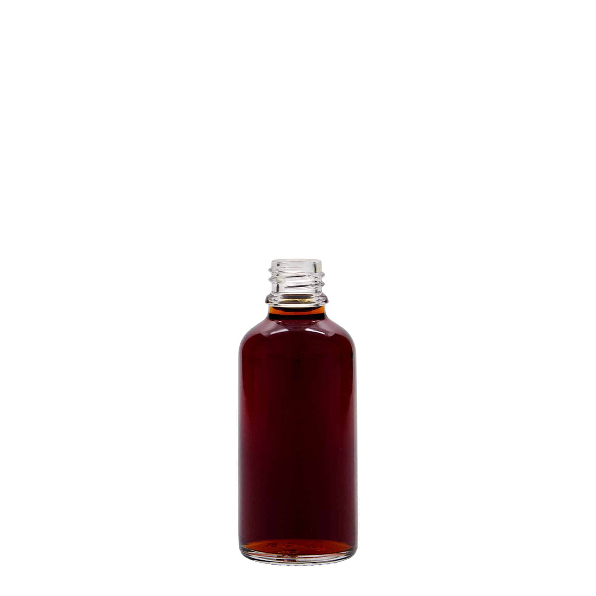 Lékovka 50 ml, sklo, ústí: DIN 18