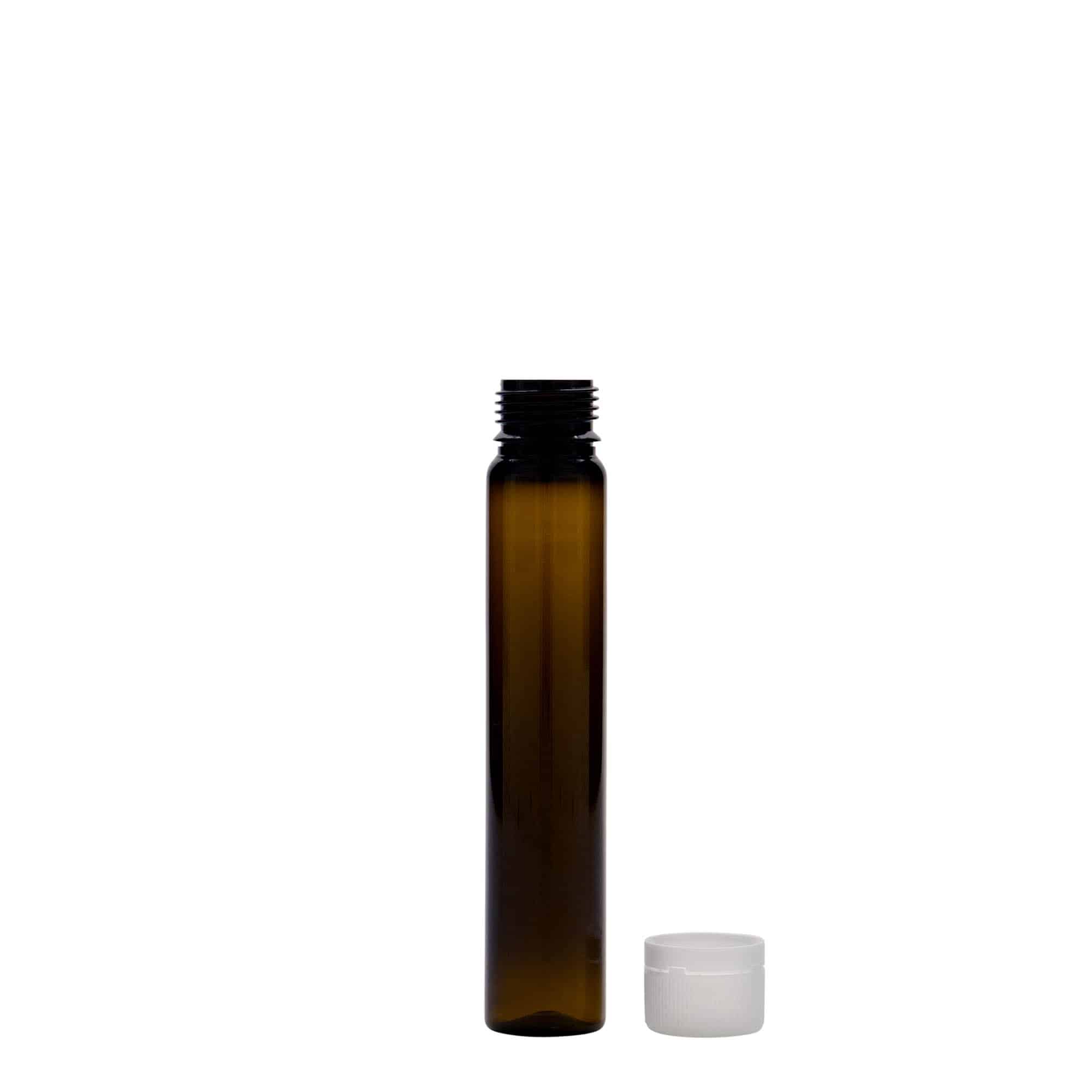 25 ml PET trubička, plast, hnědá, hrdlo: šroubovací uzávěr