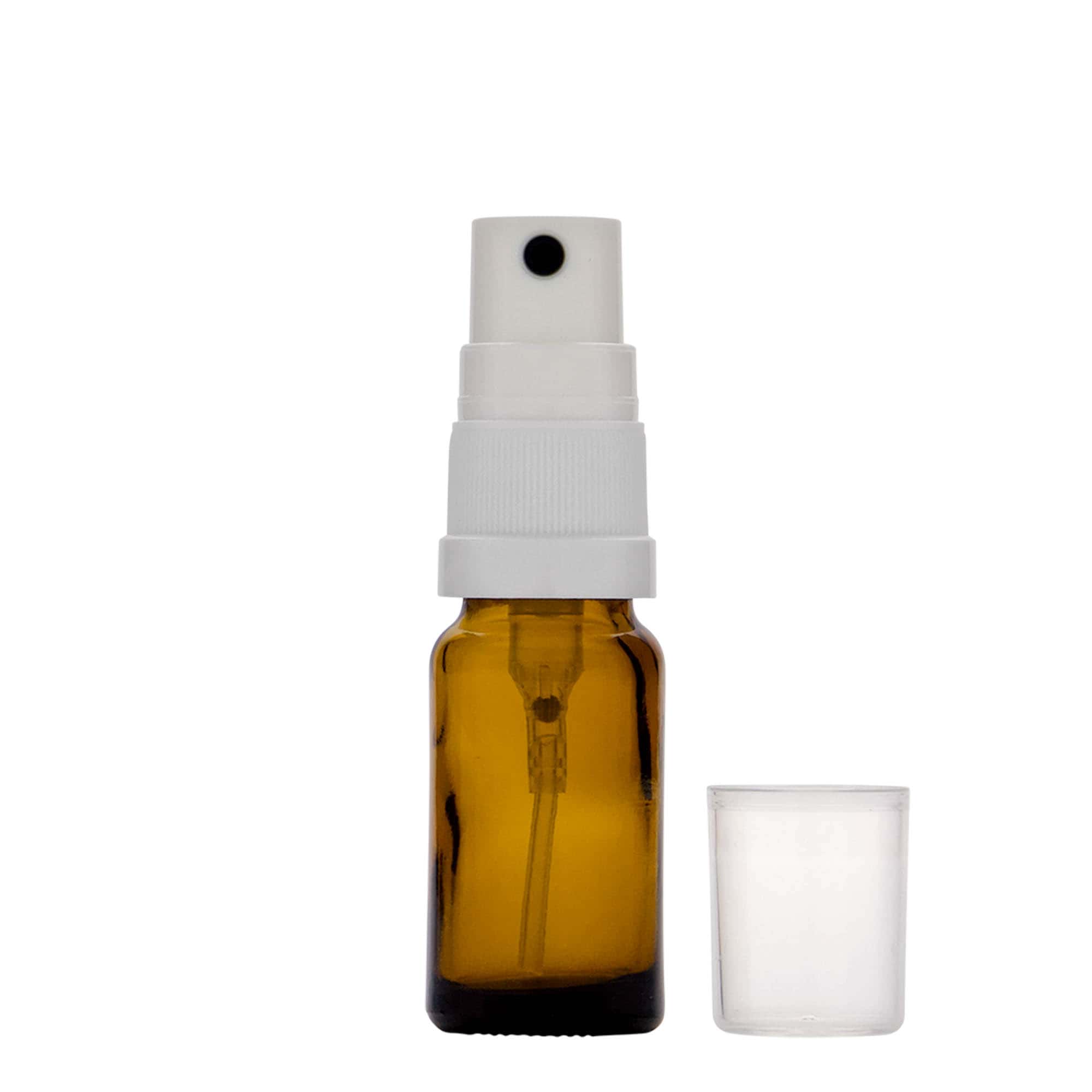 10 ml lékovka se sprejem, sklo, hnědá, hrdlo: DIN 18