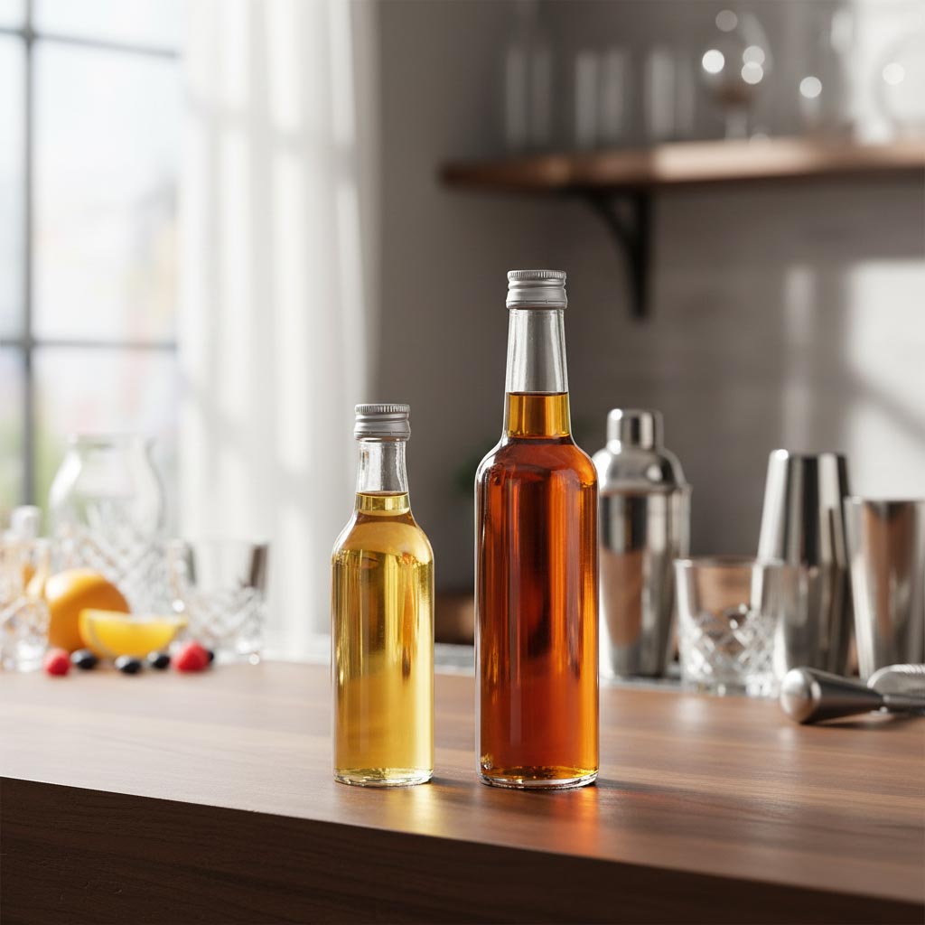 50 ml skleněná láhev s přímým hrdlem, hrdlo: PP 18