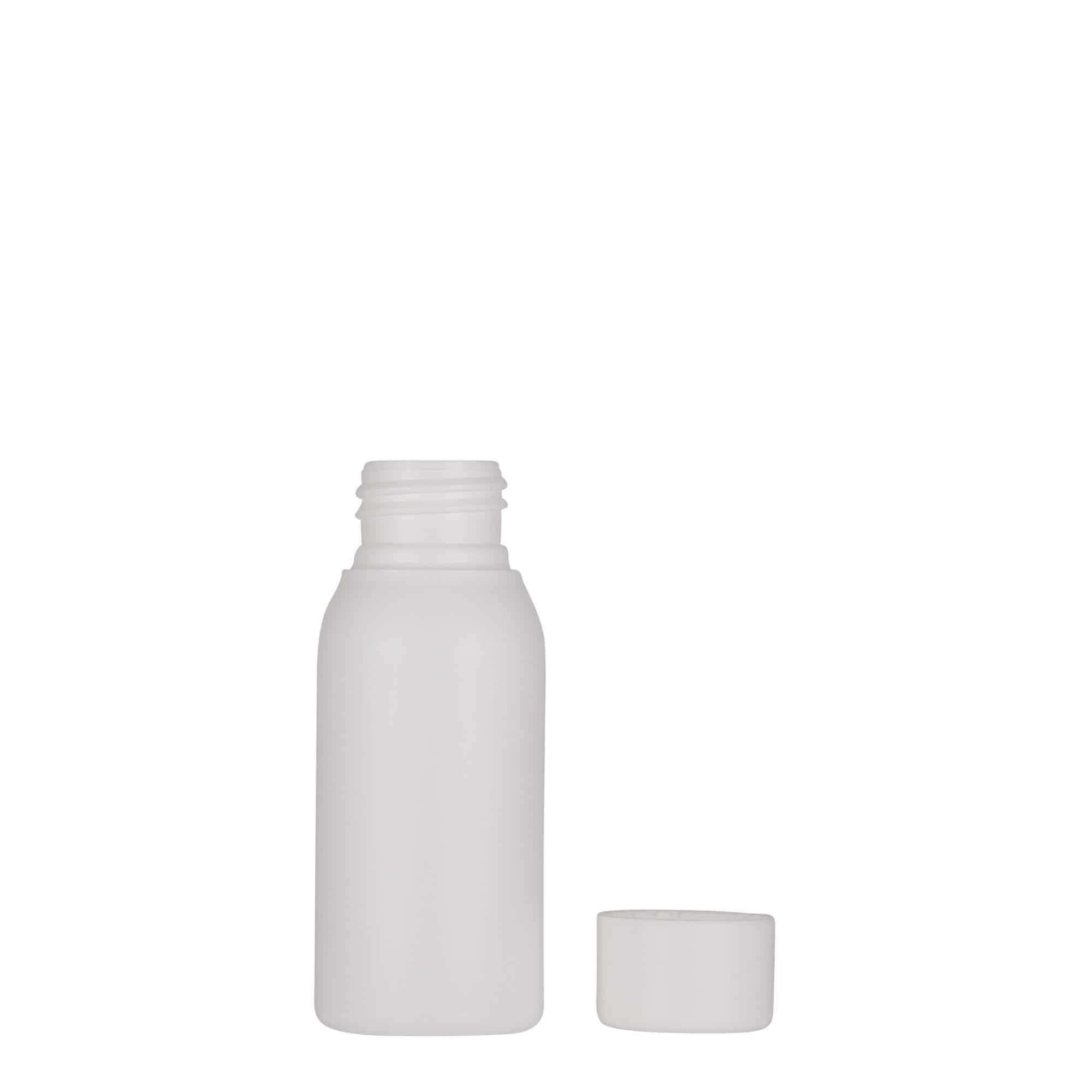 Plastová lahev 50 ml 'Tuffy', HDPE, bílá, ústí: 24/410