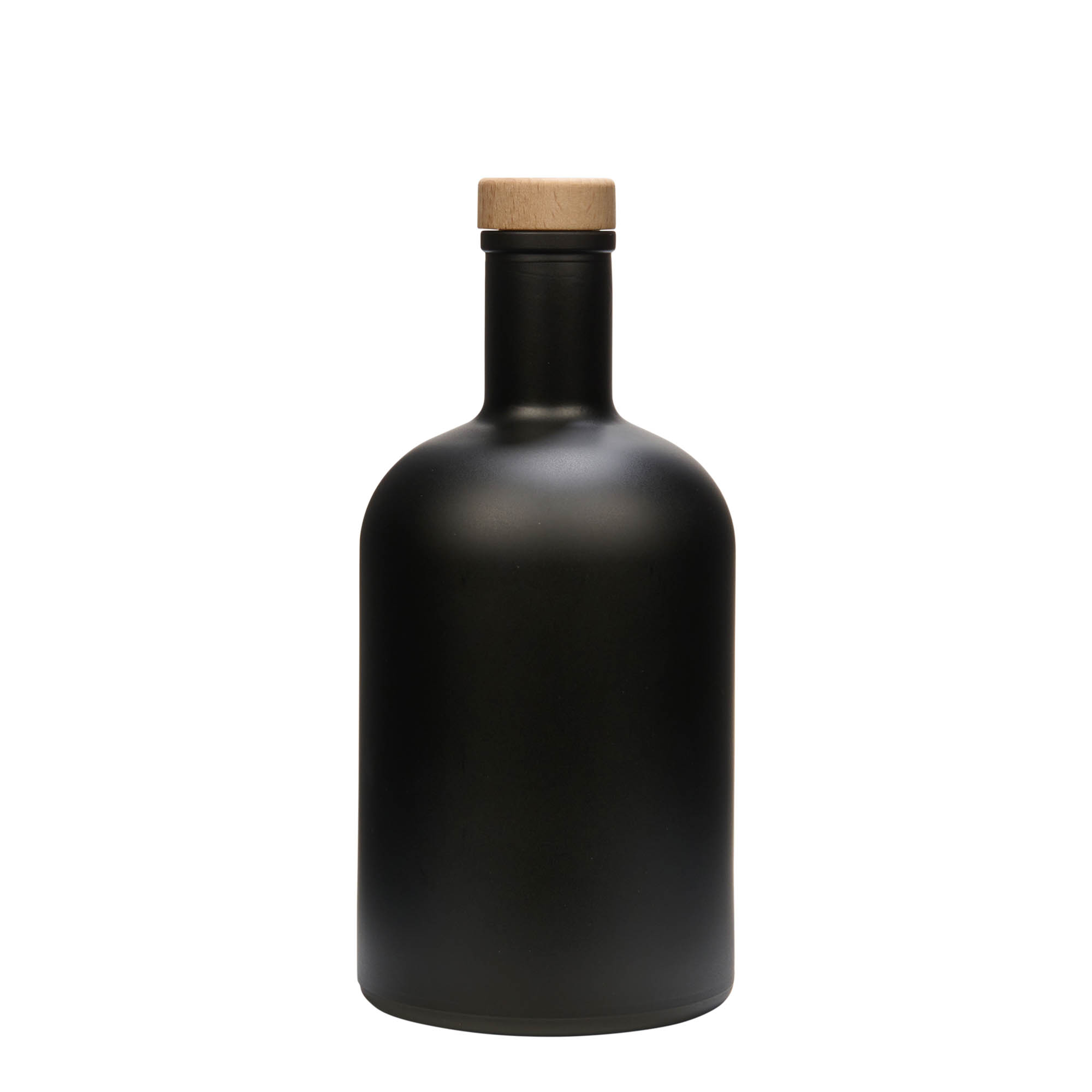 700 ml skleněná láhev 'Gerardino', černá, hrdlo: korek