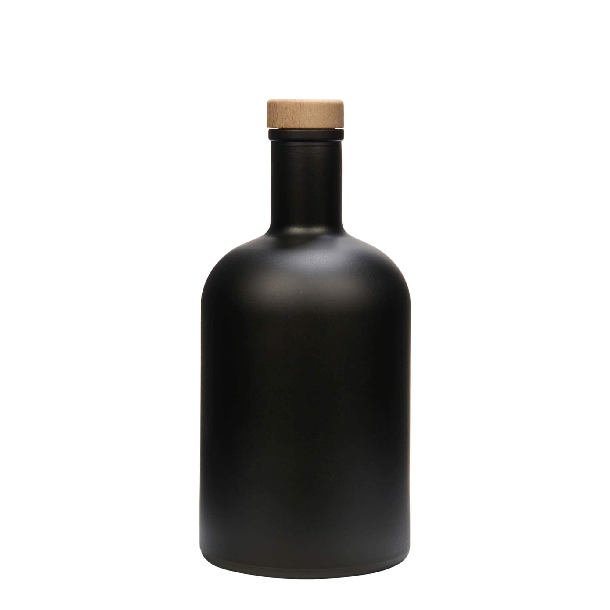 700 ml skleněná láhev 'Gerardino', černá, hrdlo: korek