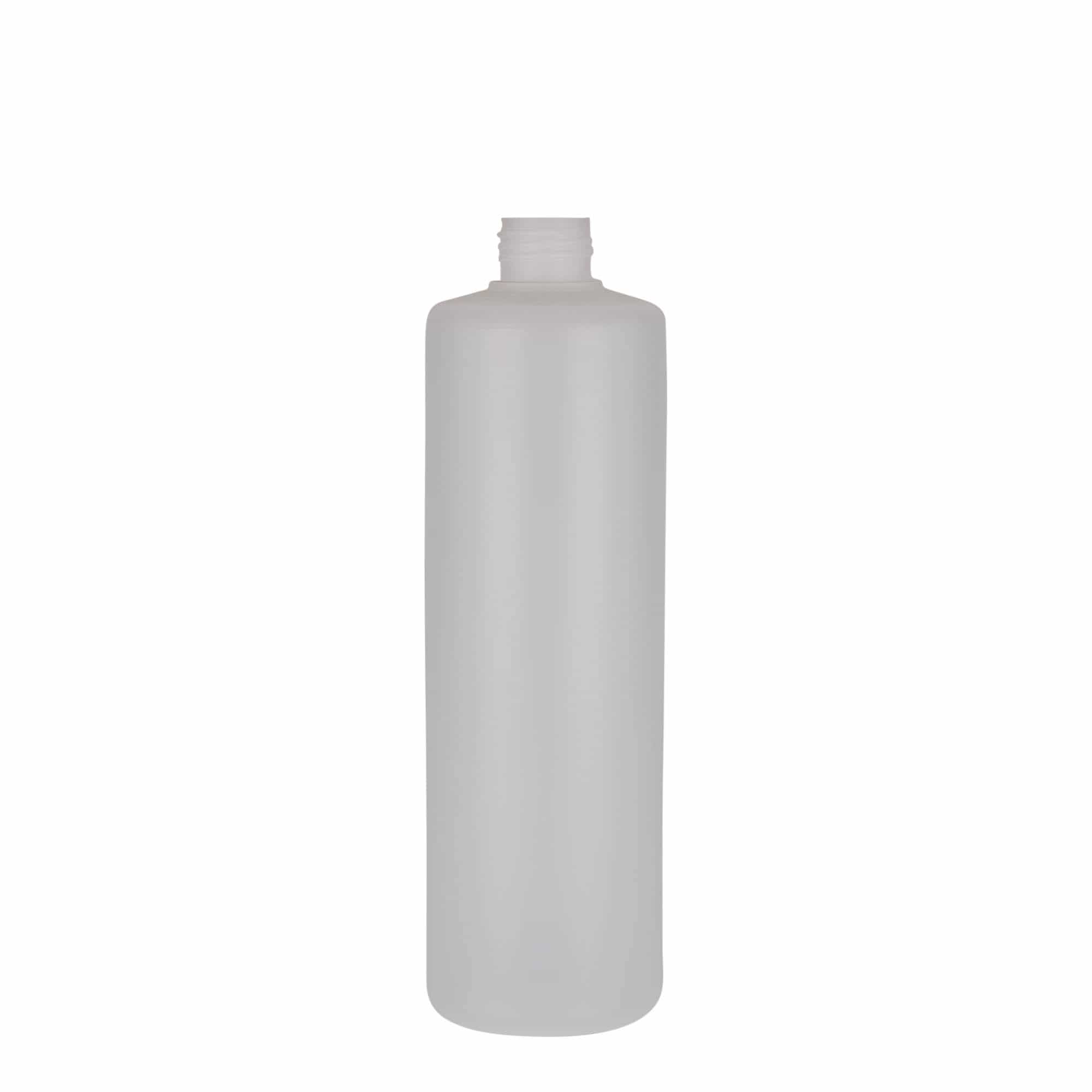 Kulatá lahev 500 ml, plast PE, přírodní, uzávěr: šroubovací uzávěr Kulatá lahev 500 ml, plast PE, přírodní, uzávěr: šroubovací uzávěr