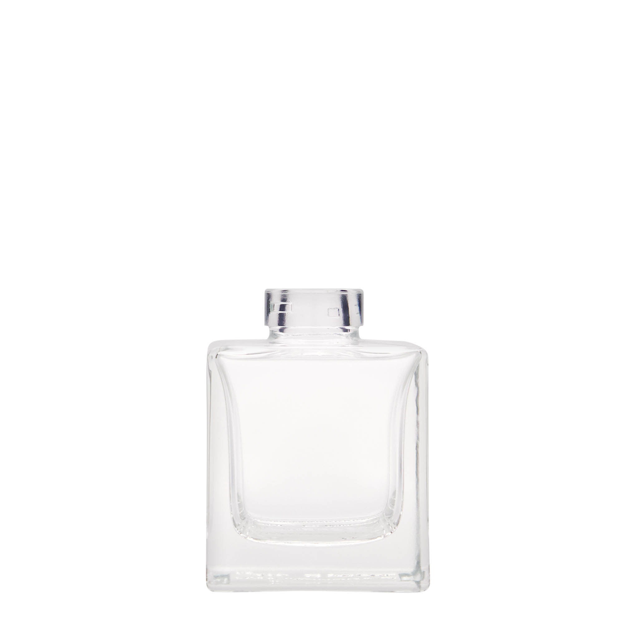 100 ml skleněná lahvička 'Cube', čtvercová, hrdlo: korek