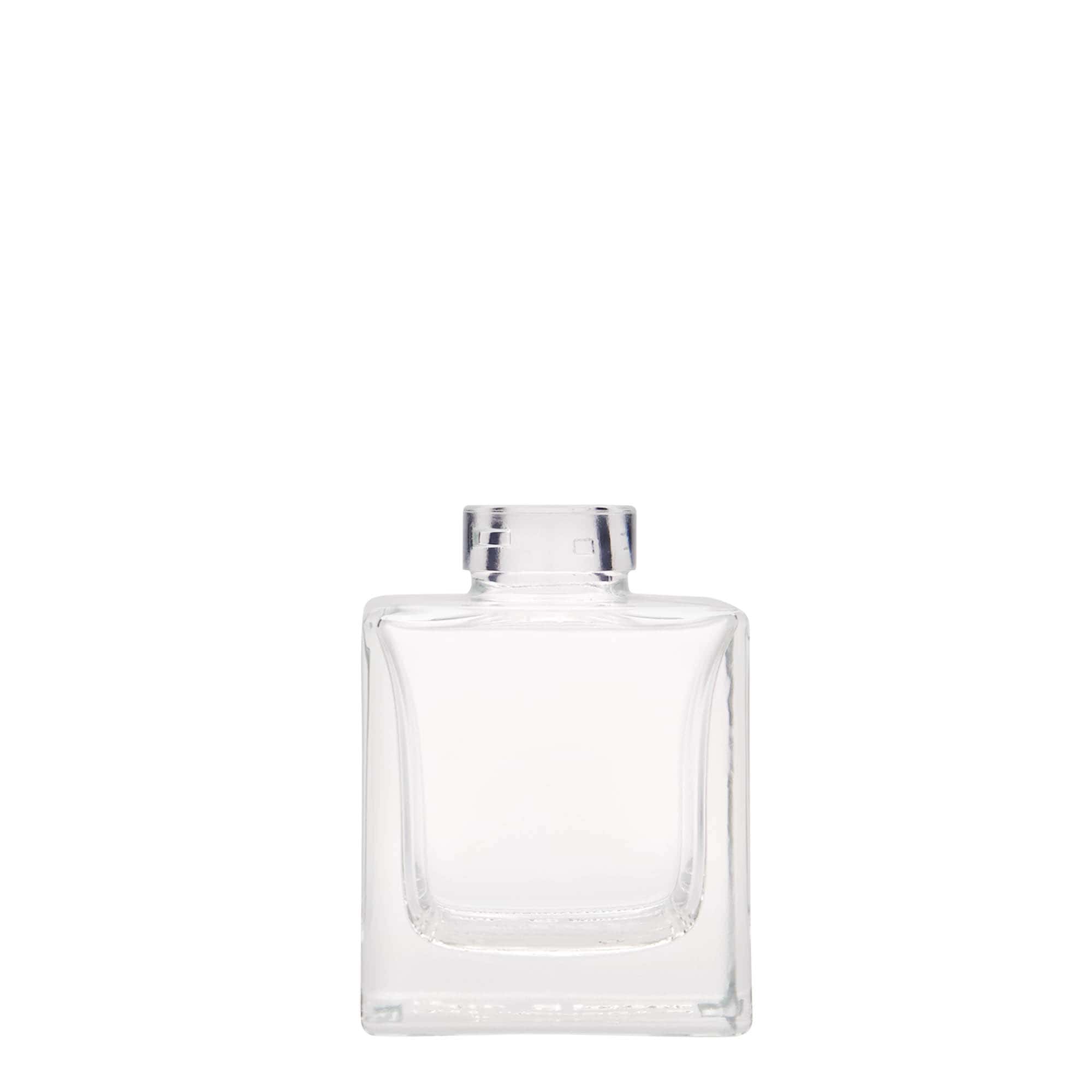 100 ml skleněná lahvička 'Cube', čtvercová, hrdlo: korek
