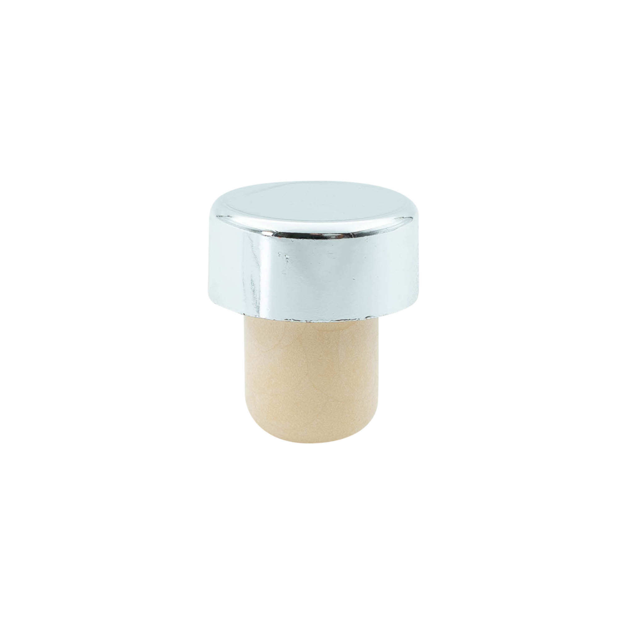 Rukojeť korku 19 mm, plast, stříbrná, pro hrdlo: korek