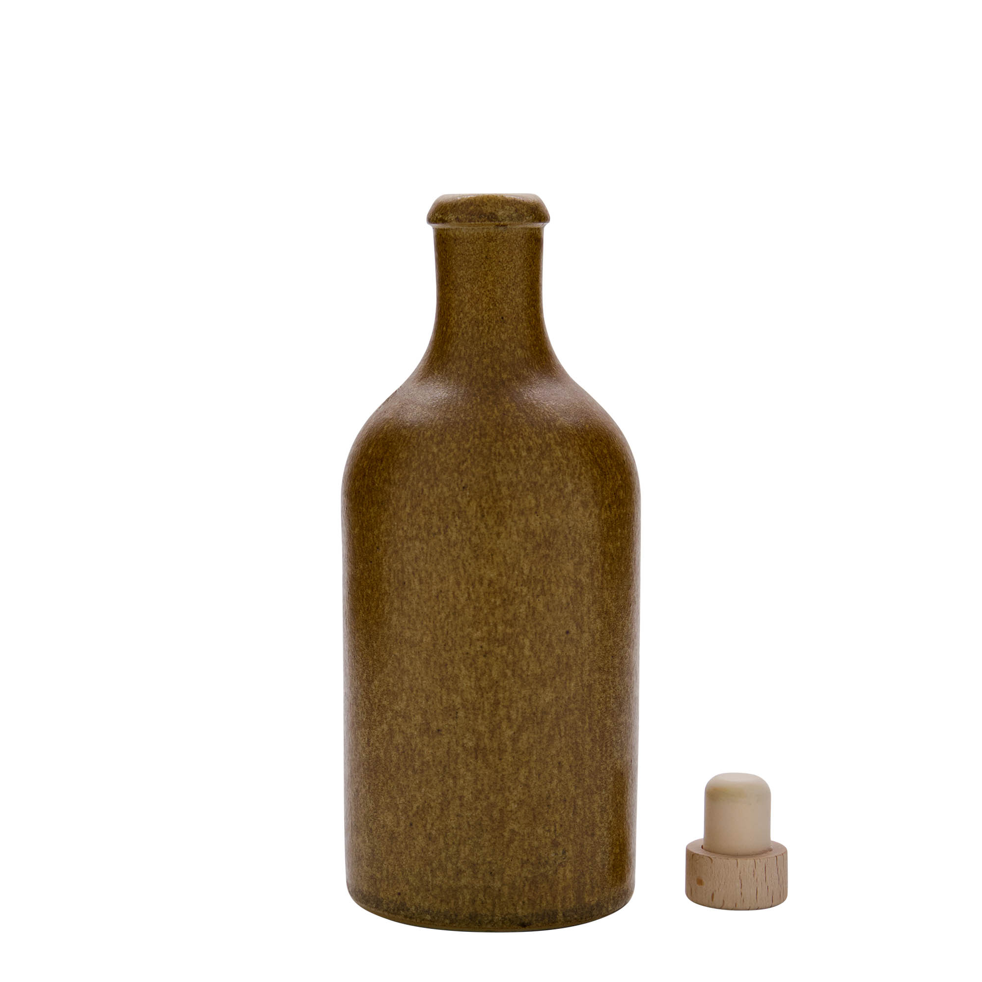 500 ml hliněný džbán, kamenina, hnědá-křišťálová, hrdlo: korek