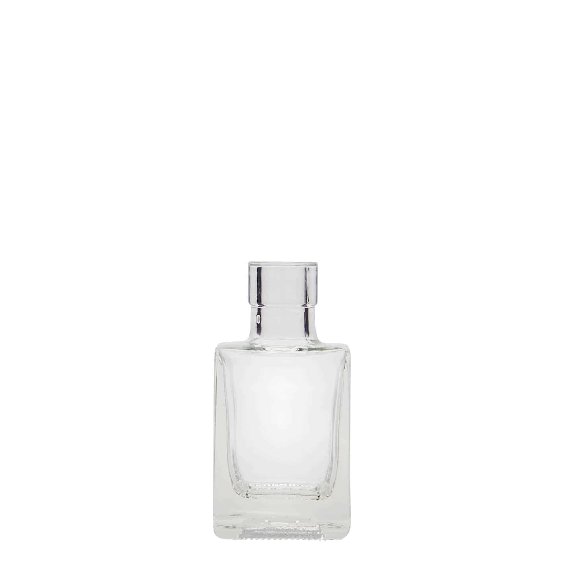 Skleněná lahev 50 ml 'Cube', čtvercová, uzávěr: korek