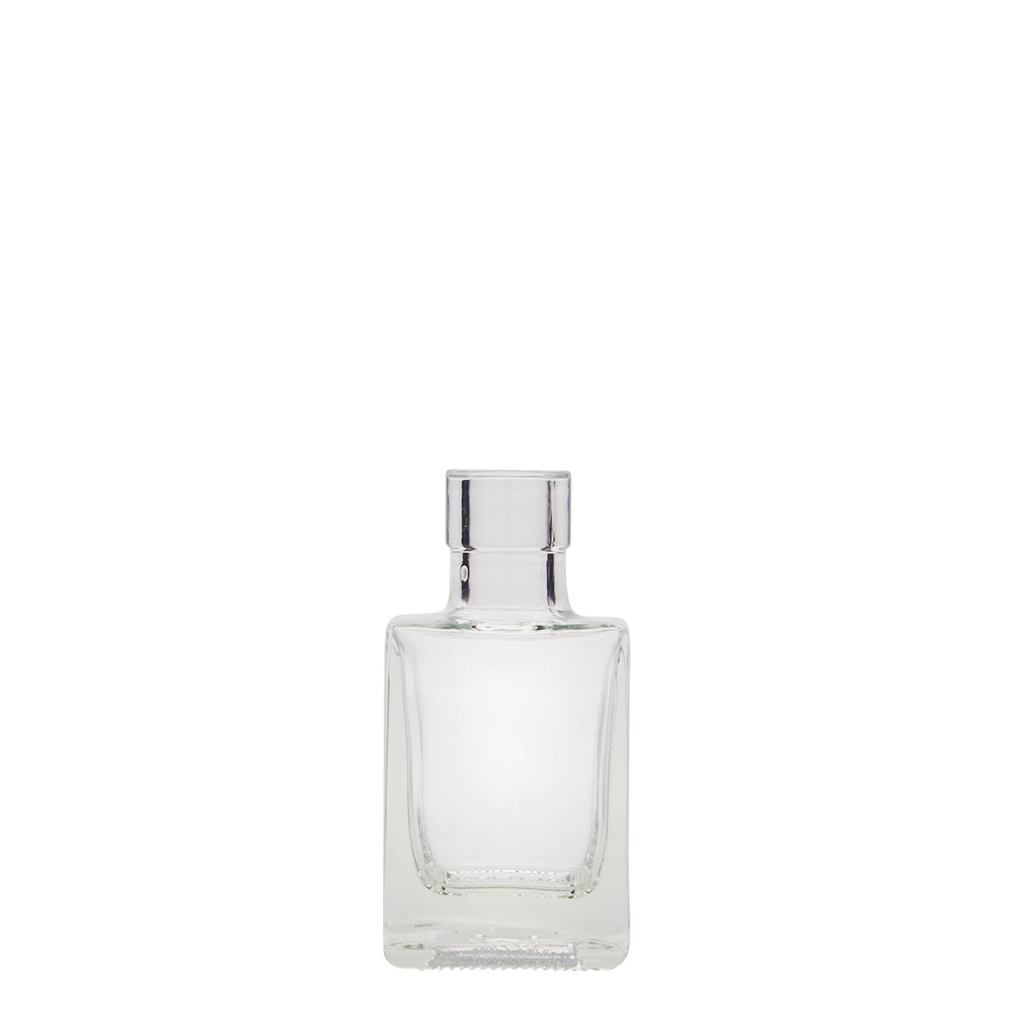 50 ml skleněná lahvička 'Cube', čtvercová, hrdlo: korek