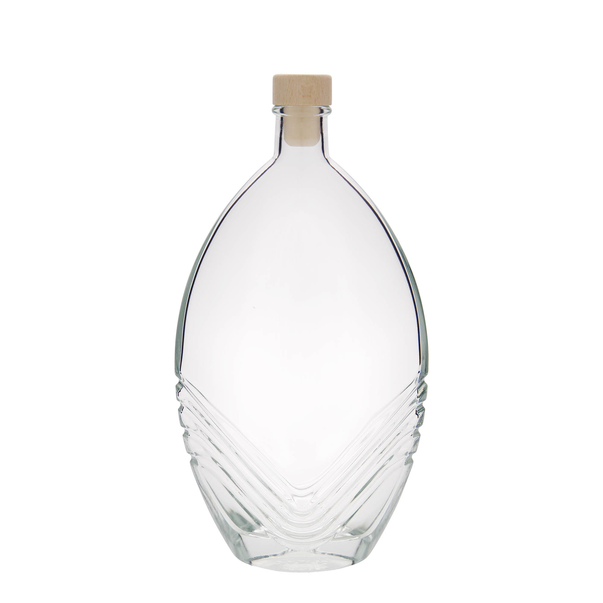 500 ml skleněná láhev „Florence“, oválná, hrdlo: korek