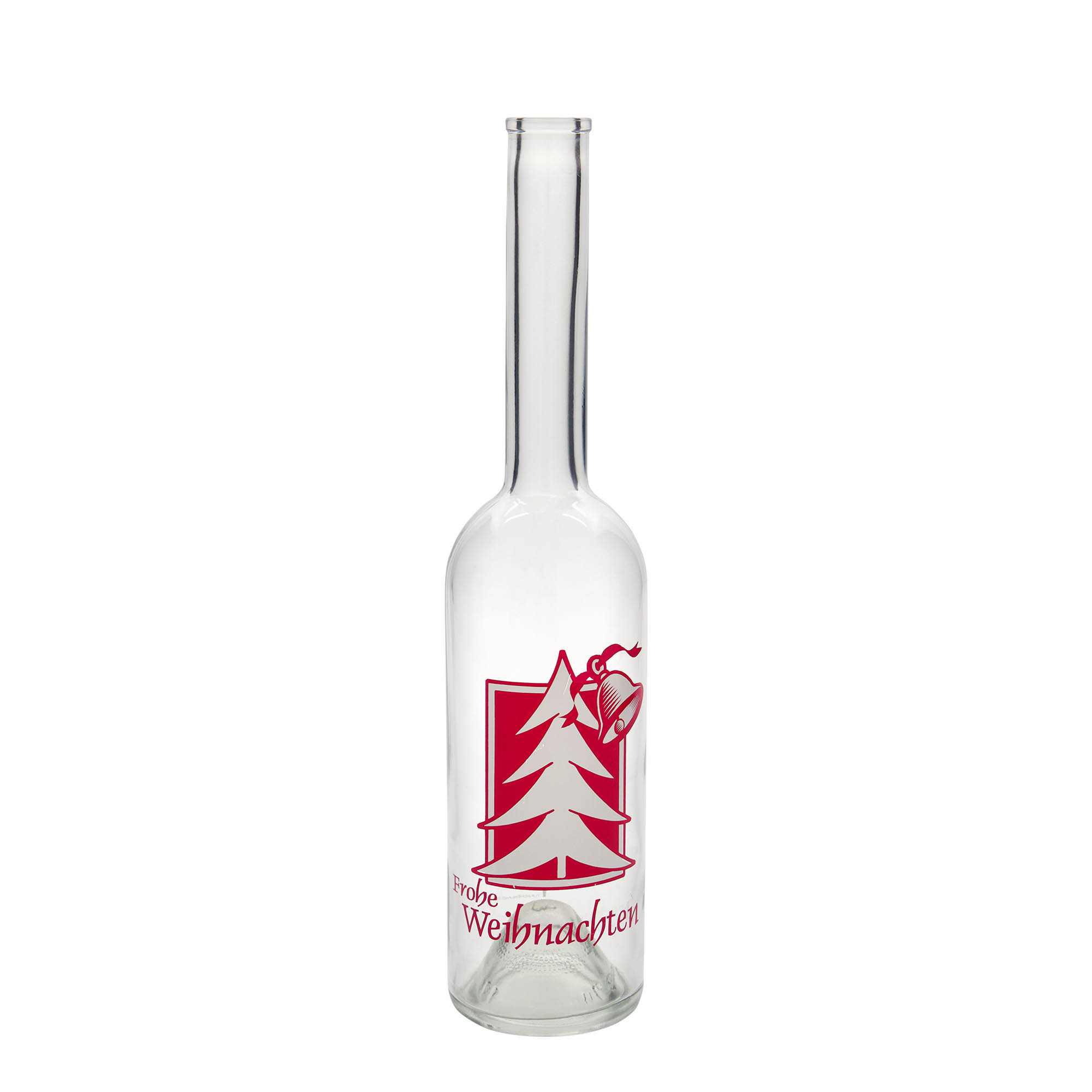 500 ml skleněná láhev 'Opera', motiv: Vánoční pozdrav, hrdlo: korek