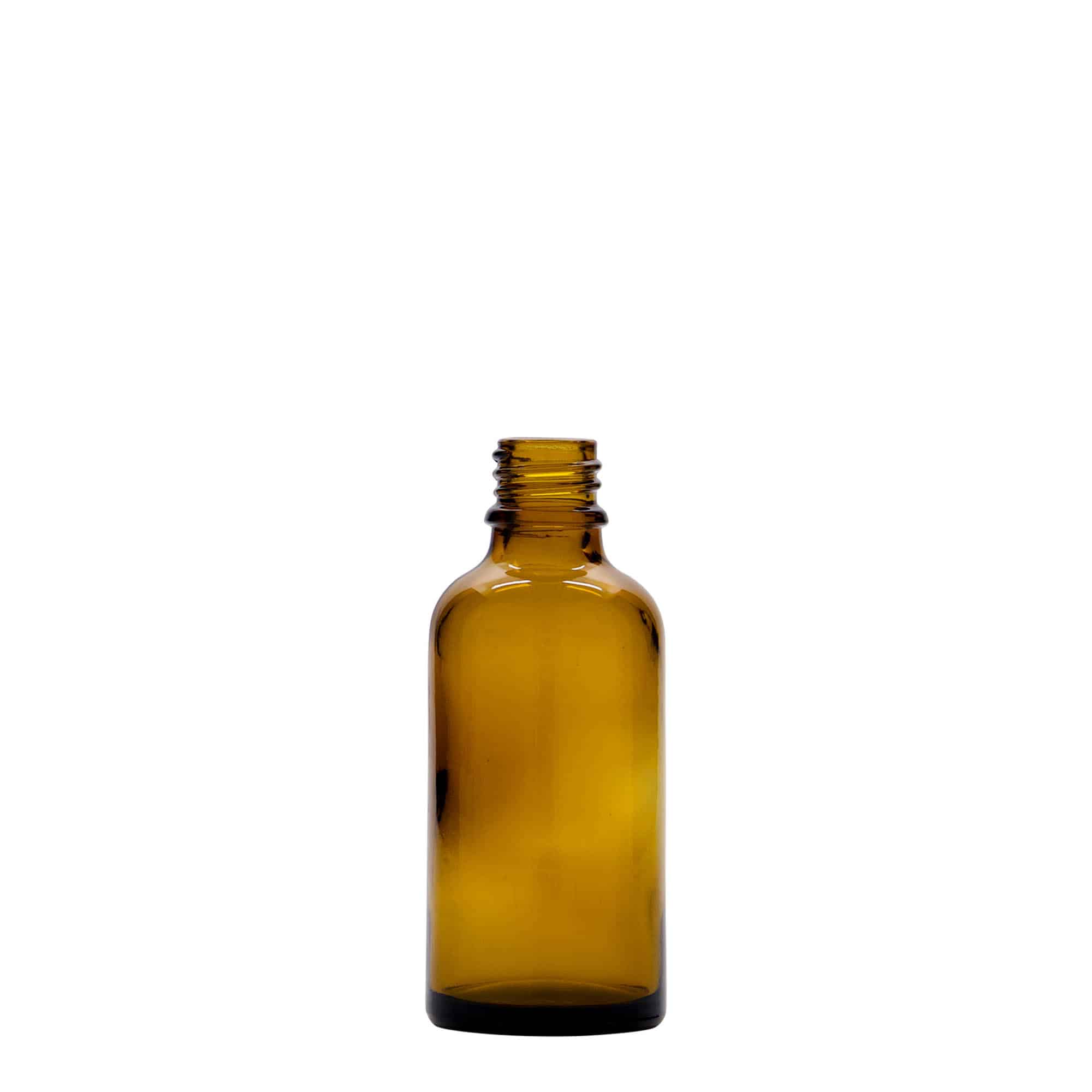 50 ml lékovka s dávkovačem na lotion, sklo, hnědá, hrdlo: DIN 18