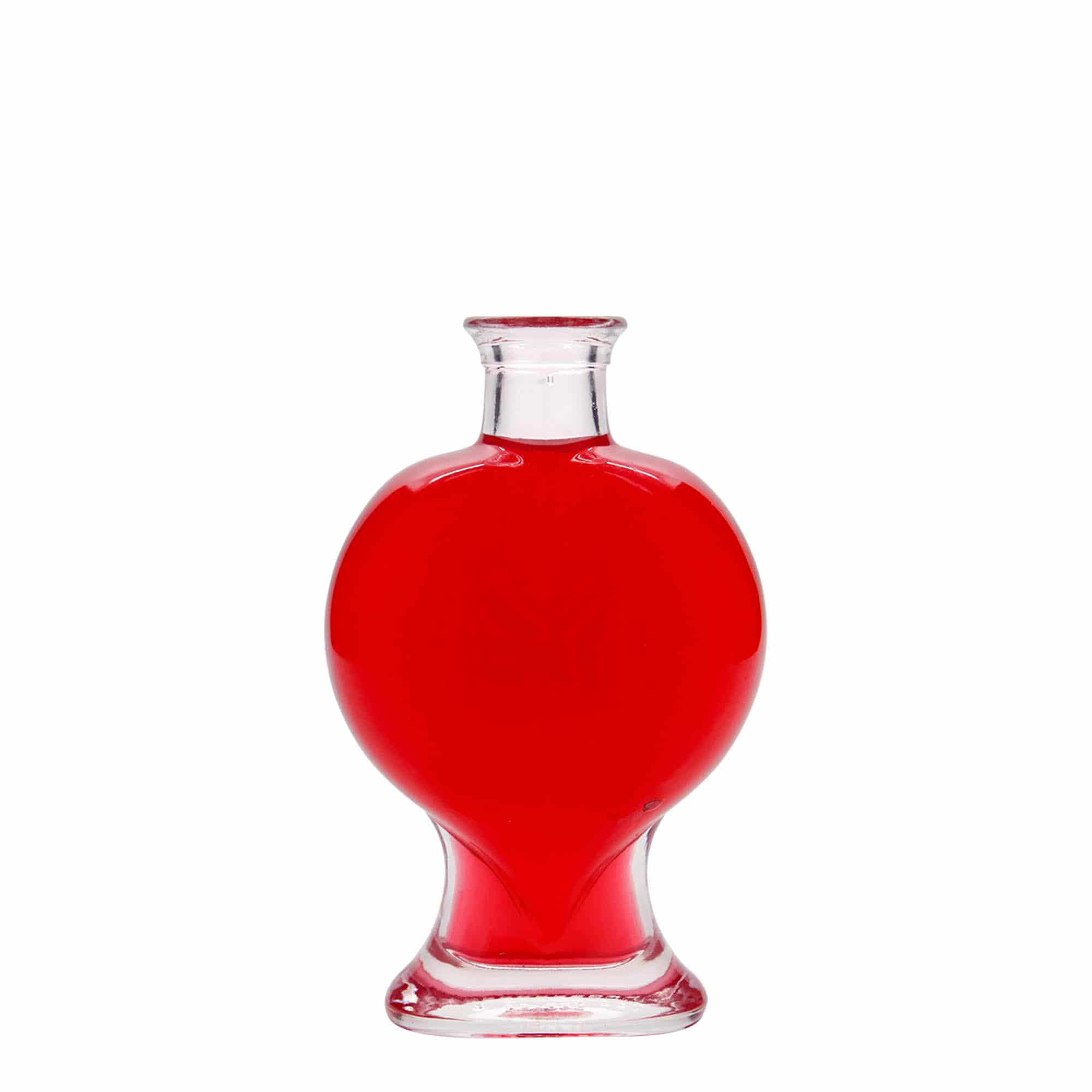 200 ml skleněná láhev 'Srdce', hrdlo: korek