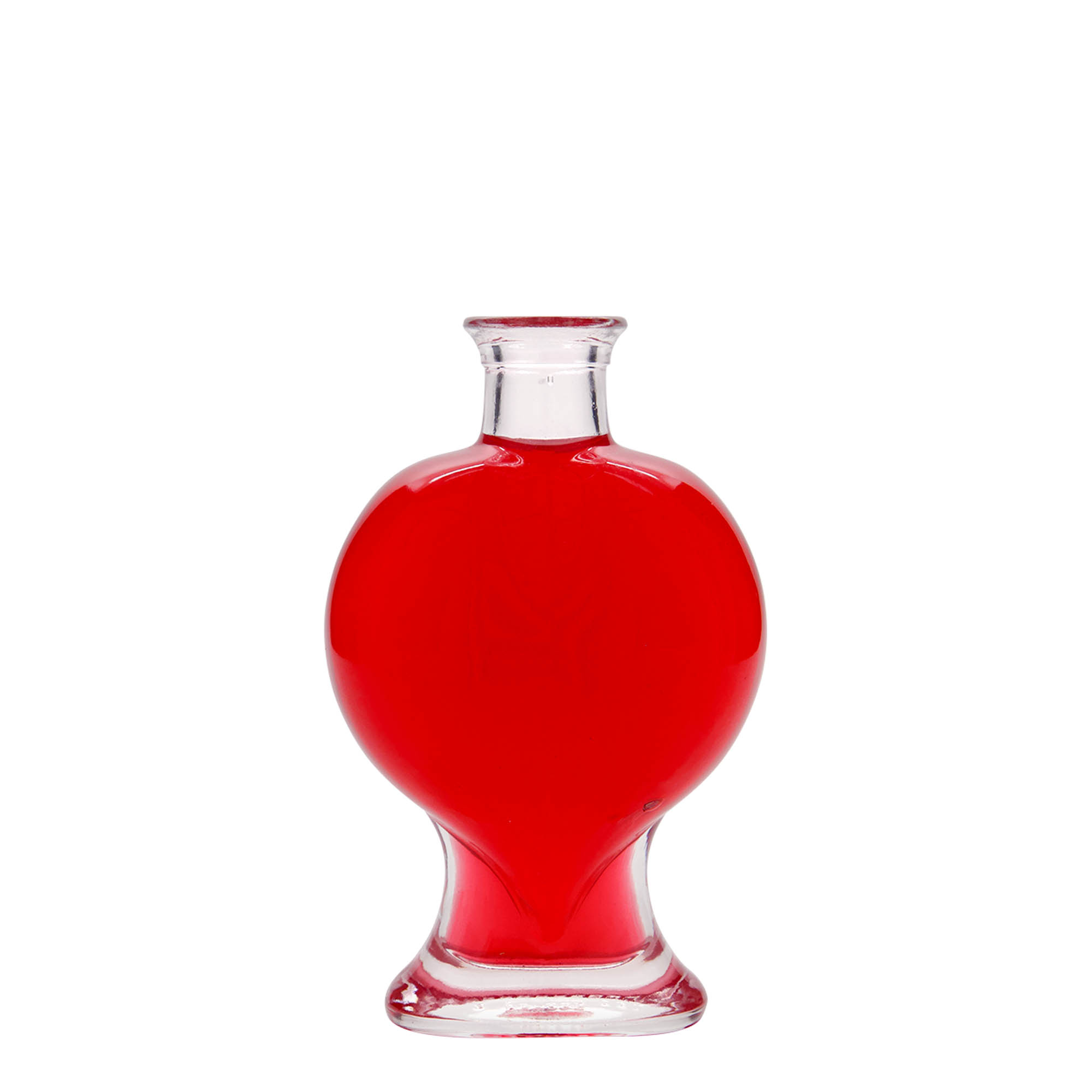 200 ml skleněná láhev „Srdce“, hrdlo: korek
