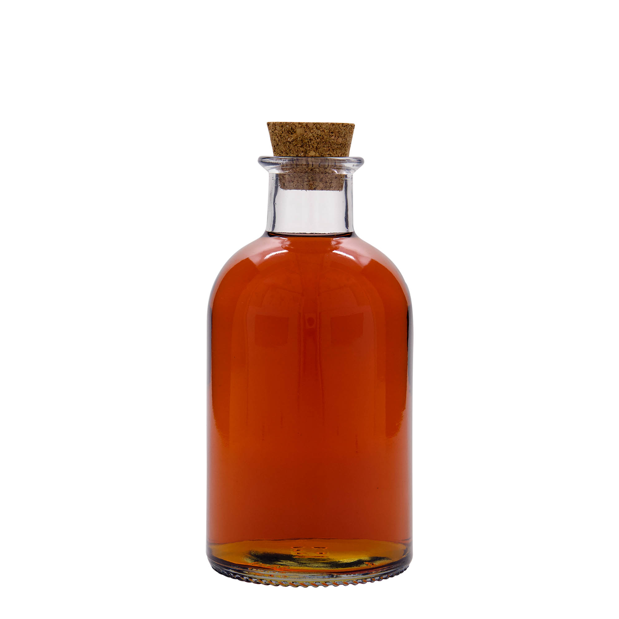 500 ml skleněná láhev lékárníka 'Italia', hrdlo: korek