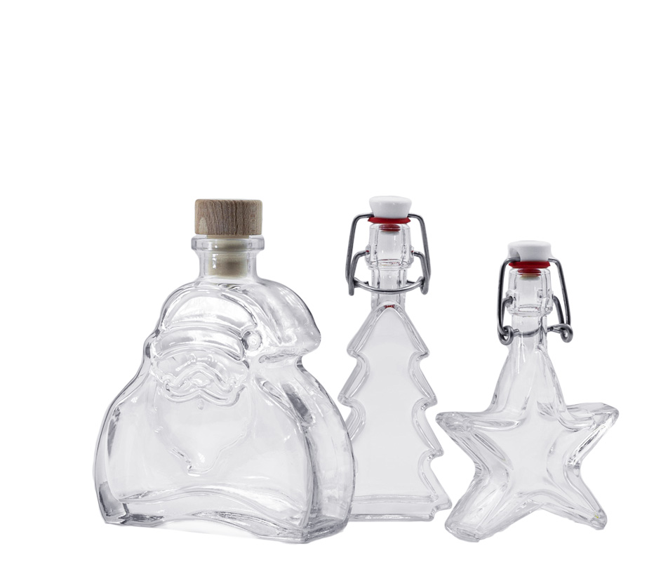 Vánoční láhve Tři dekorativní lahve pro vánoční období