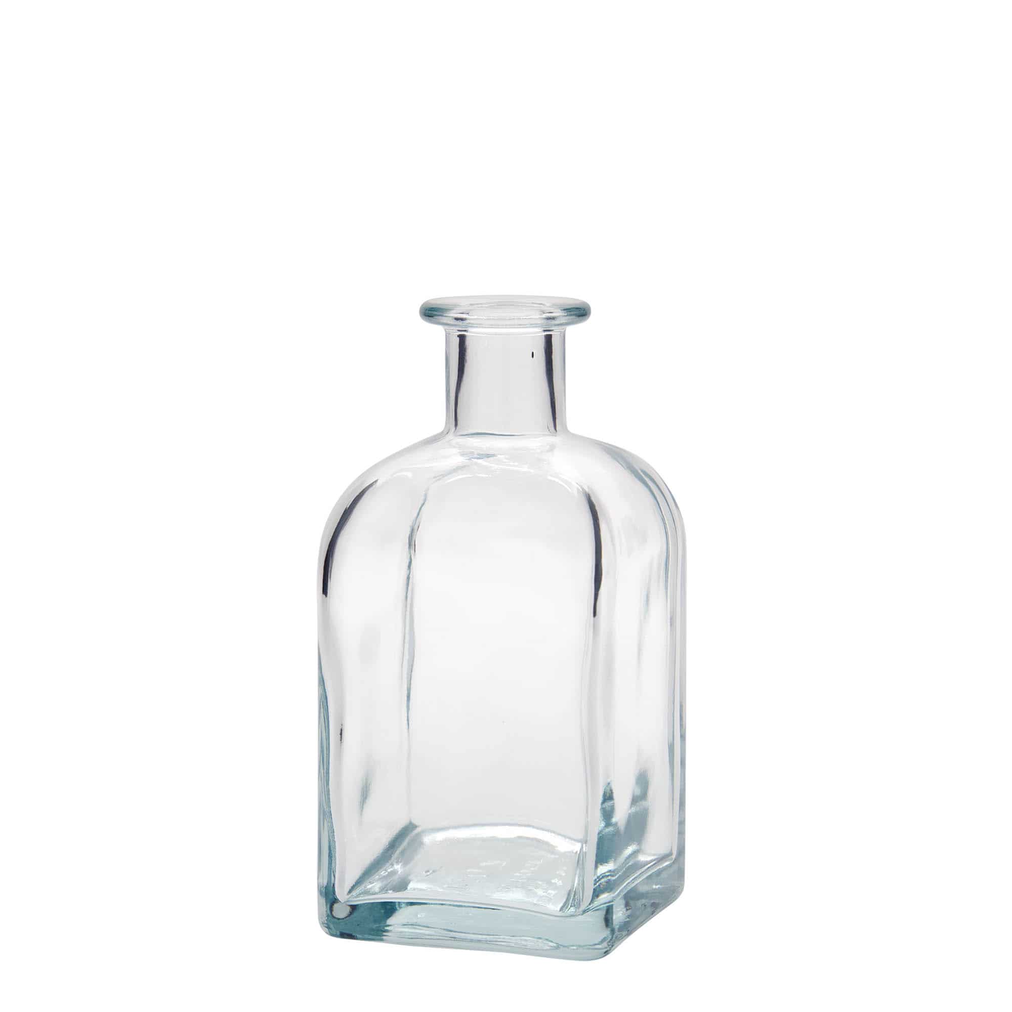 Skleněná lahev 350 ml lékárenská Carré, hranatá, uzávěr: korek