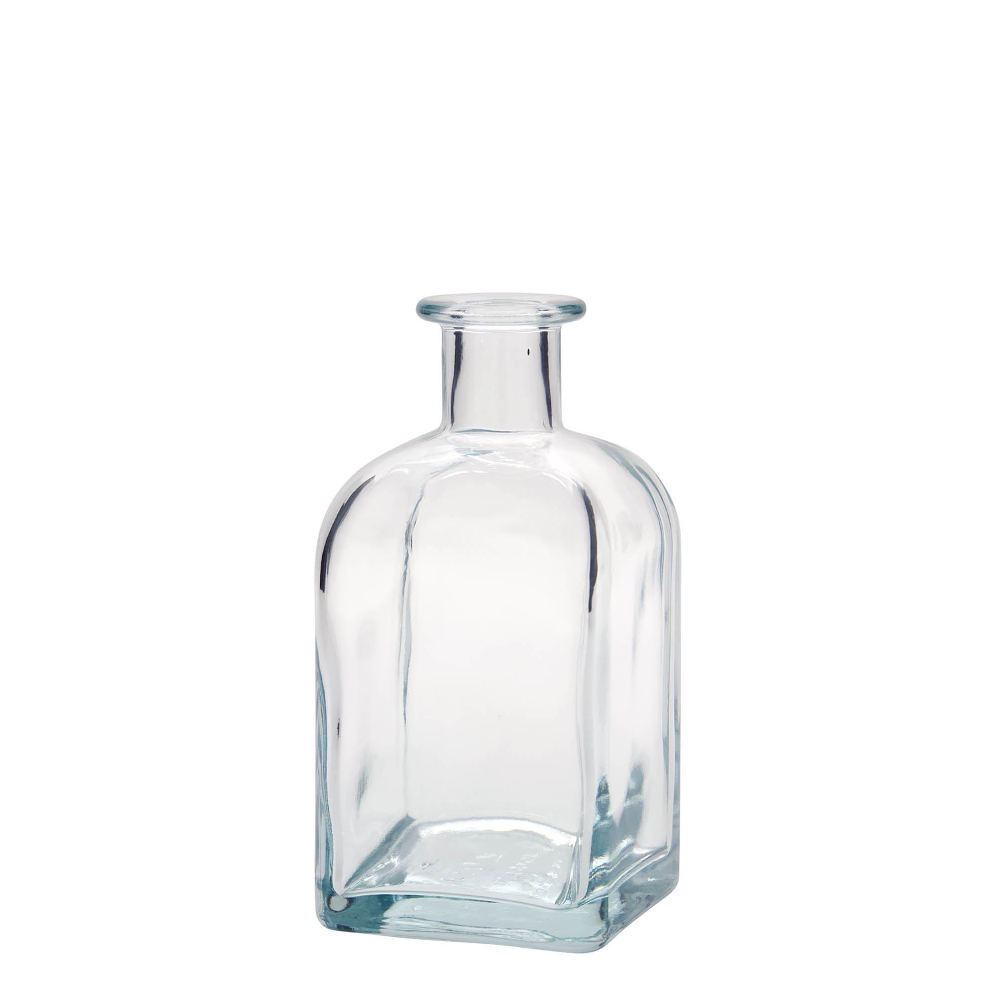 350 ml skleněná láhev Apotheker Carré, čtvercová, hrdlo: korek