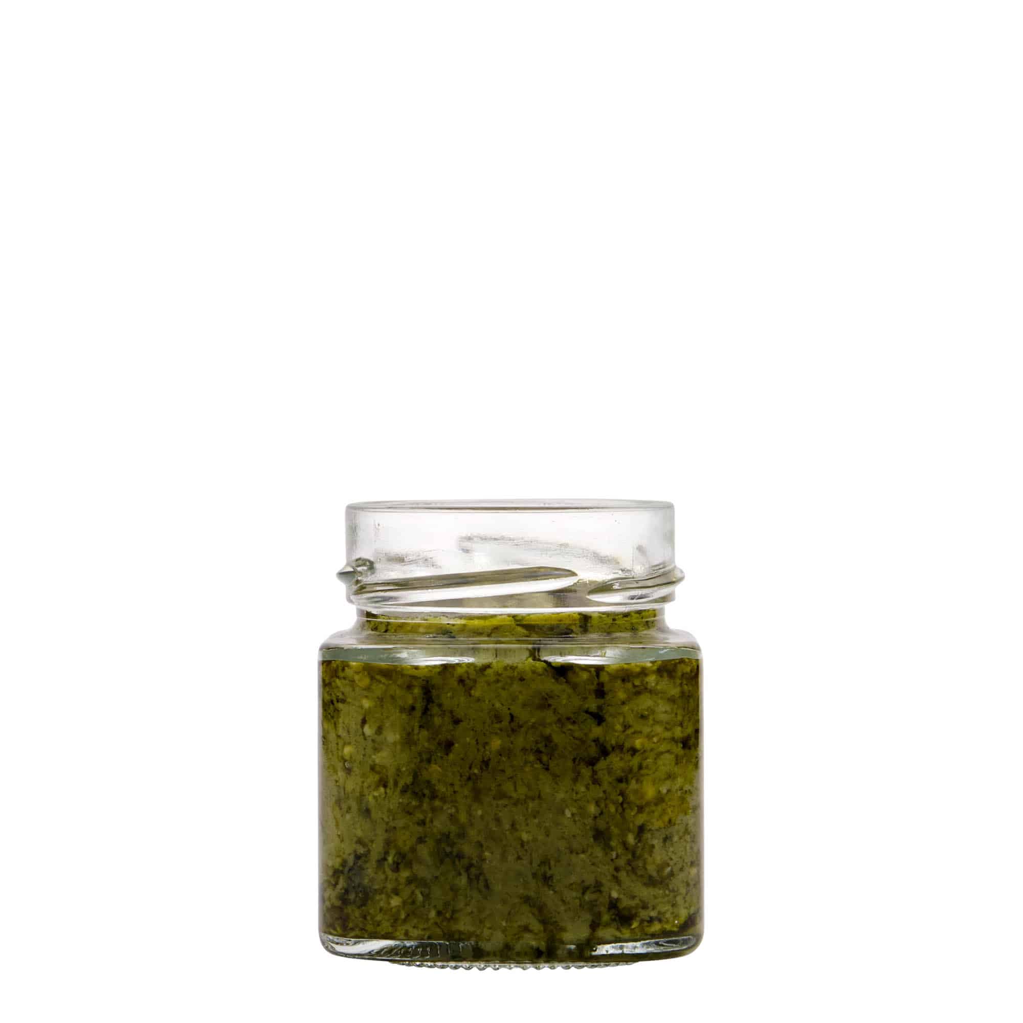 156 ml čtvercová sklenice 'Funny', hrdlo: Deep-Twist-Off (DTO 58) 156 ml čtvercová sklenice 'Funny', hrdlo: Deep-Twist-Off (DTO 58)