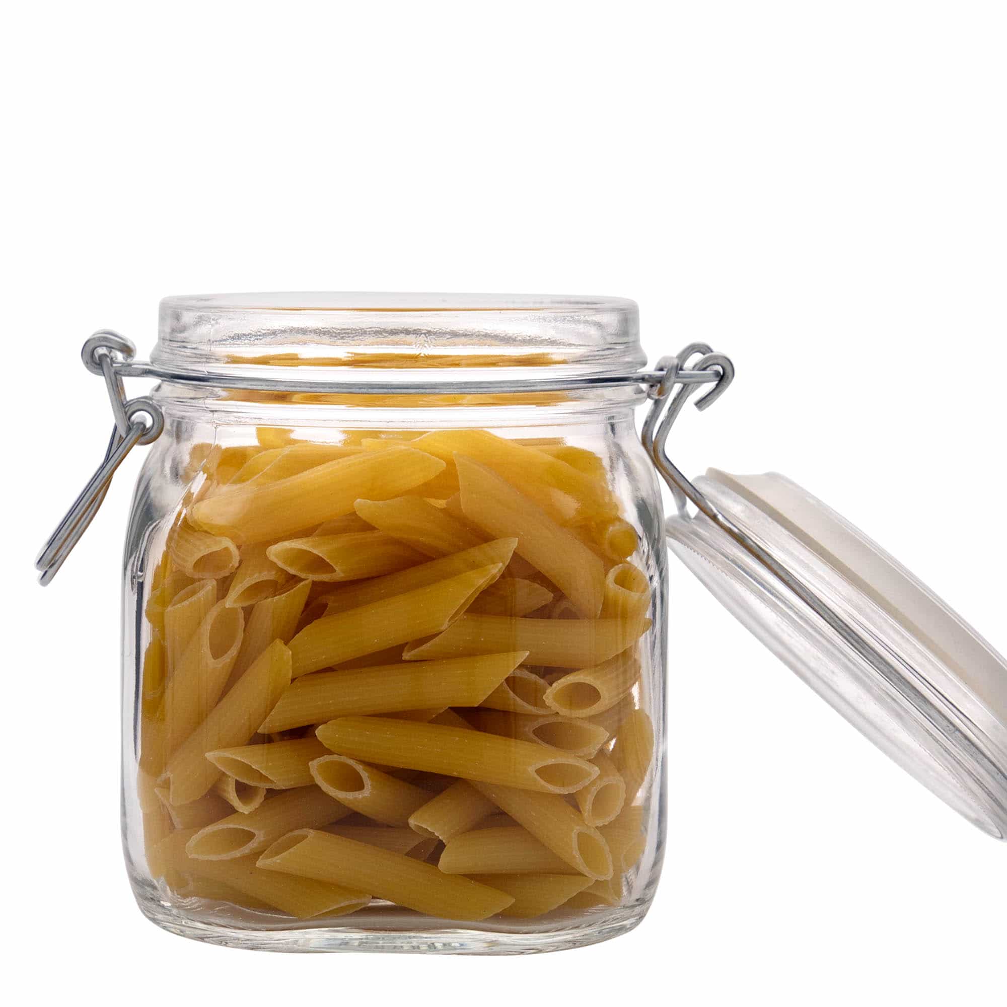 750 ml drátěná zavařovací sklenice 'Fido', čtvercová, hrdlo: drátěné uzávěr