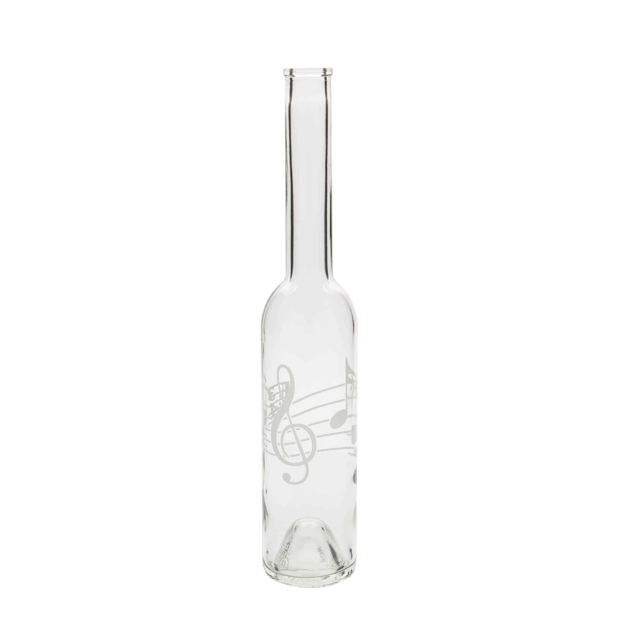 Skleněná lahev 350 ml 'Opera', motiv: Noty, uzávěr: korek