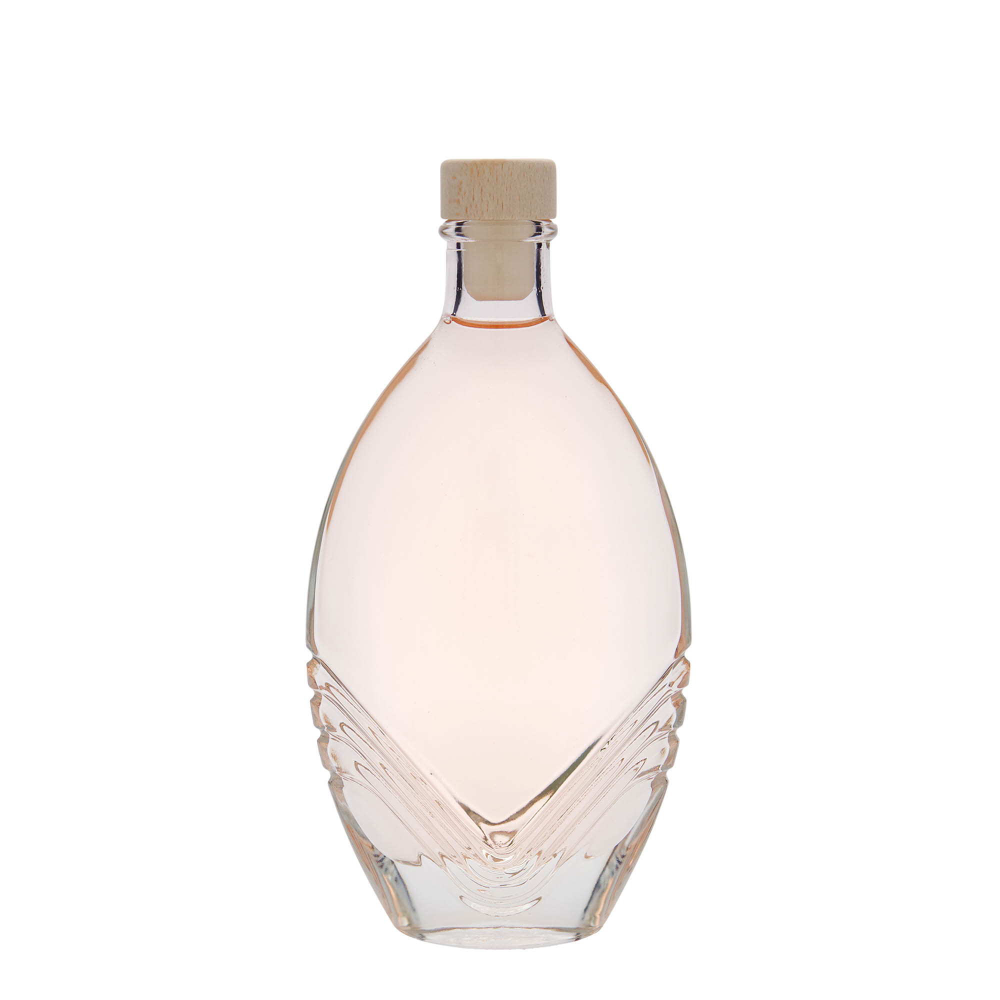 200 ml skleněná láhev 'Florence', oválná, hrdlo: korek
