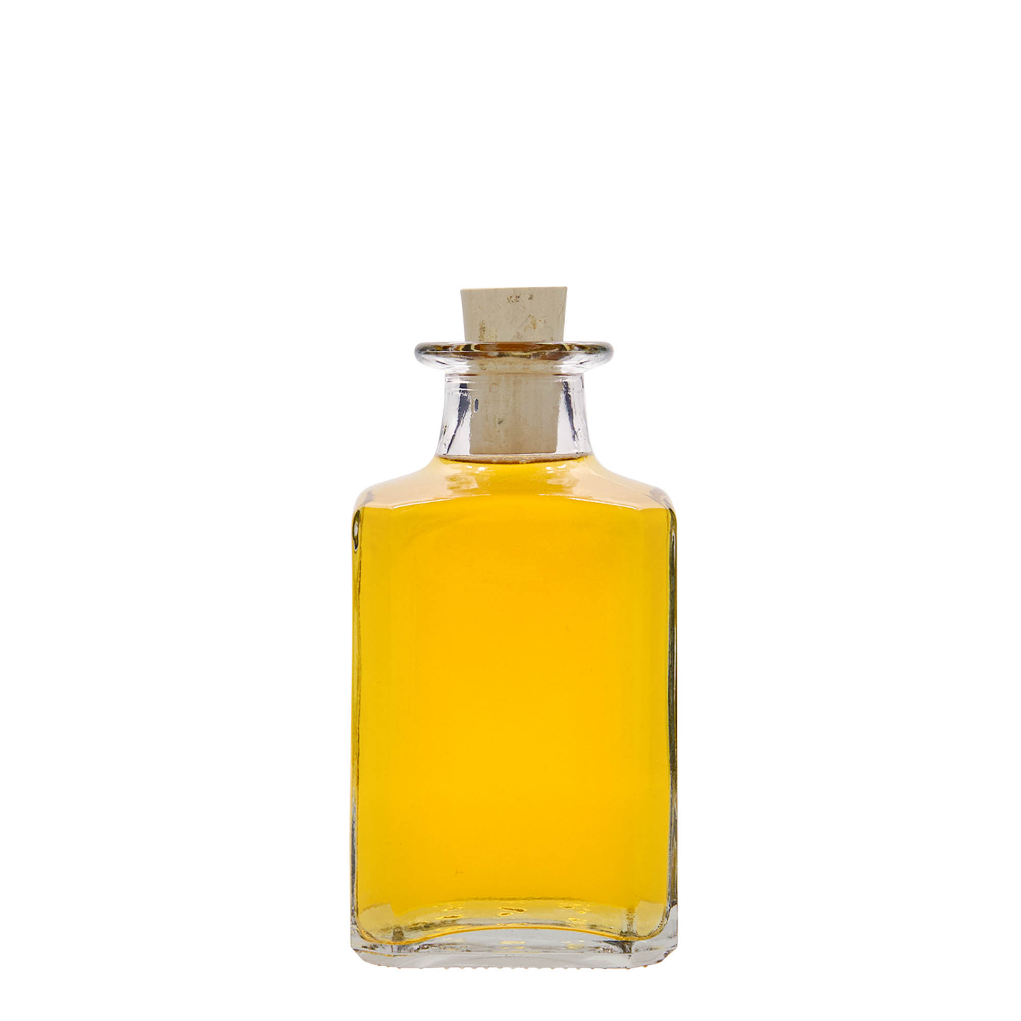 250 ml skleněná láhev 'Torben', čtvercová, hrdlo: korek