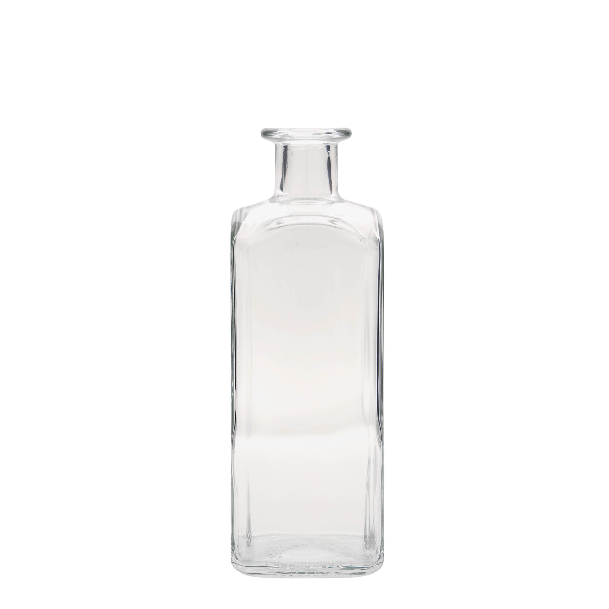 500 ml skleněná láhev Apotheker Carré, čtvercová, hrdlo: korek