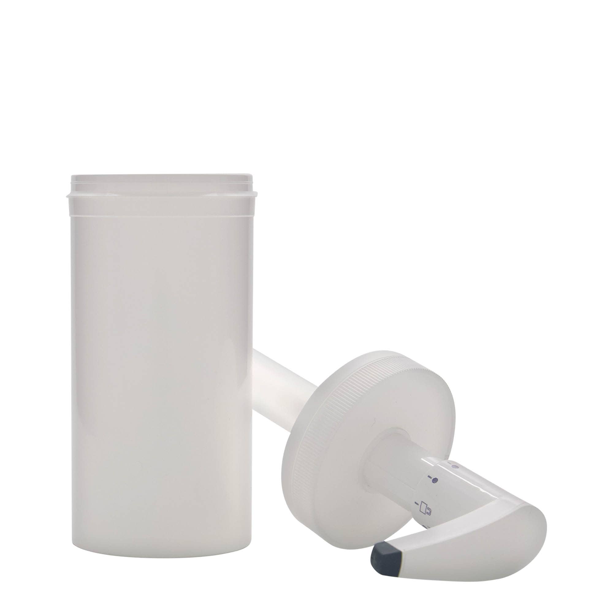 655 ml dávkovací láhev 'Securibox', PP-plast, bílá, hrdlo: závitové uzavírání