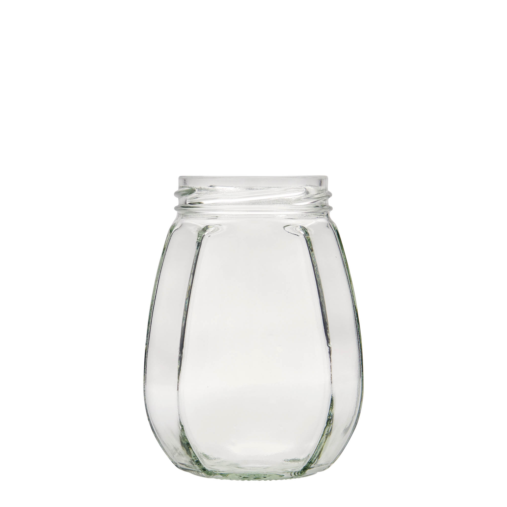 Ozdobná sklenice 385 ml , šestiúhelníková, uzávěr: Twist Off (TO 63)