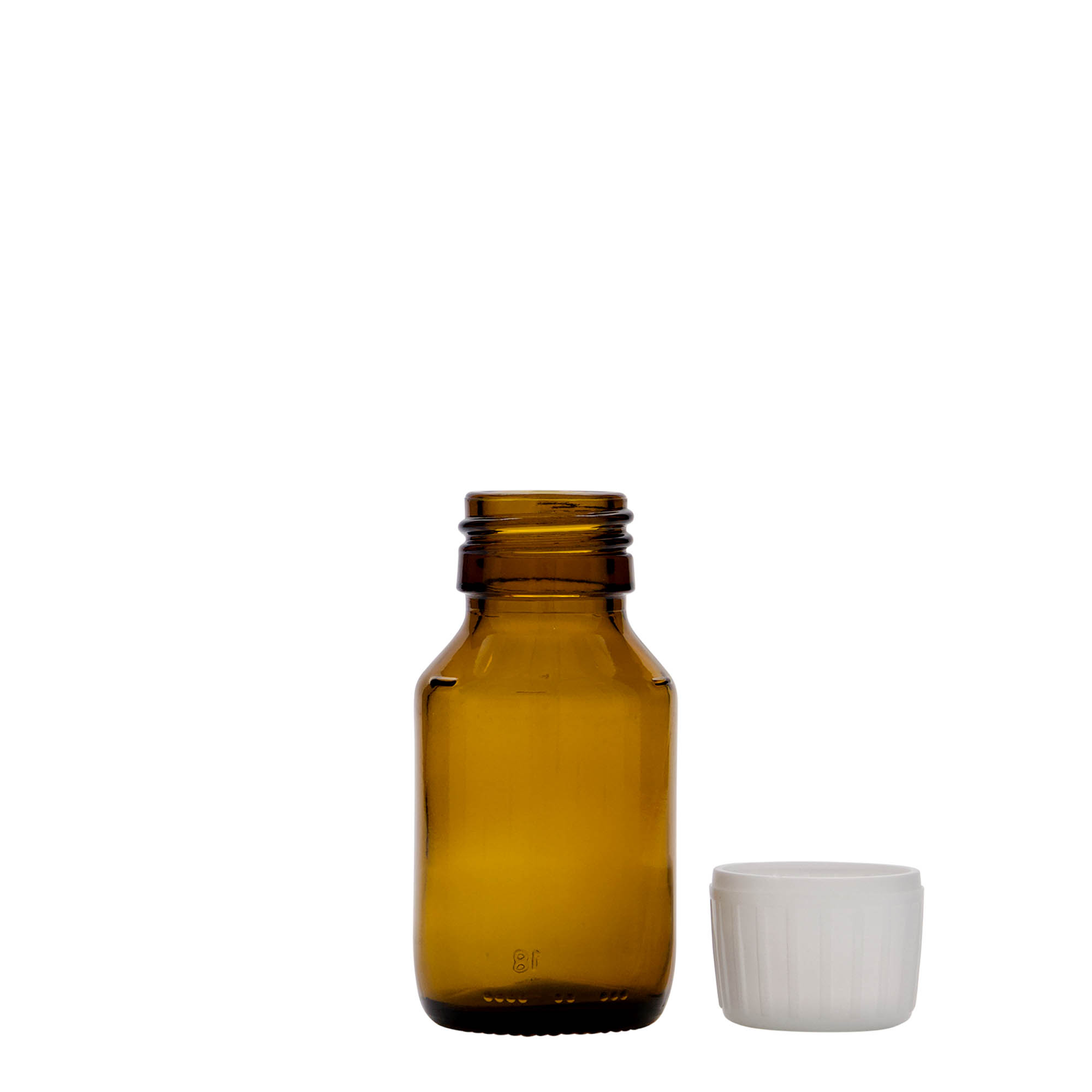 50 ml lékovka, hnědá, sklo, hrdlo: PP 28