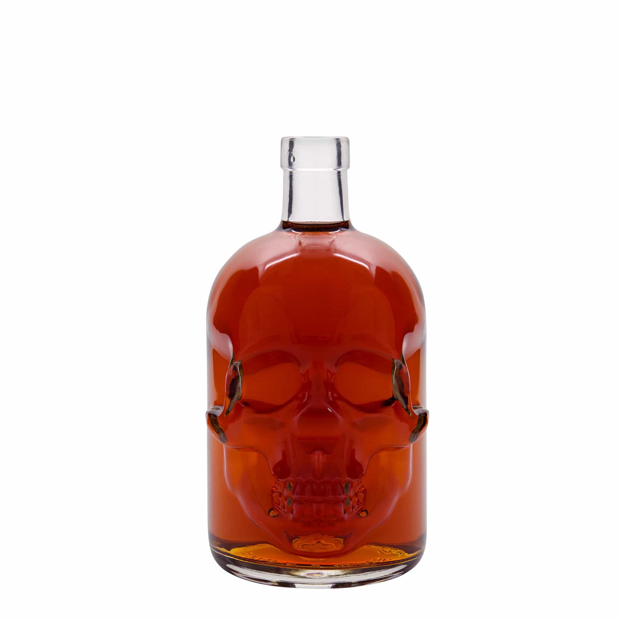 700 ml skleněná láhev „Lebka“, hrdlo: korkové