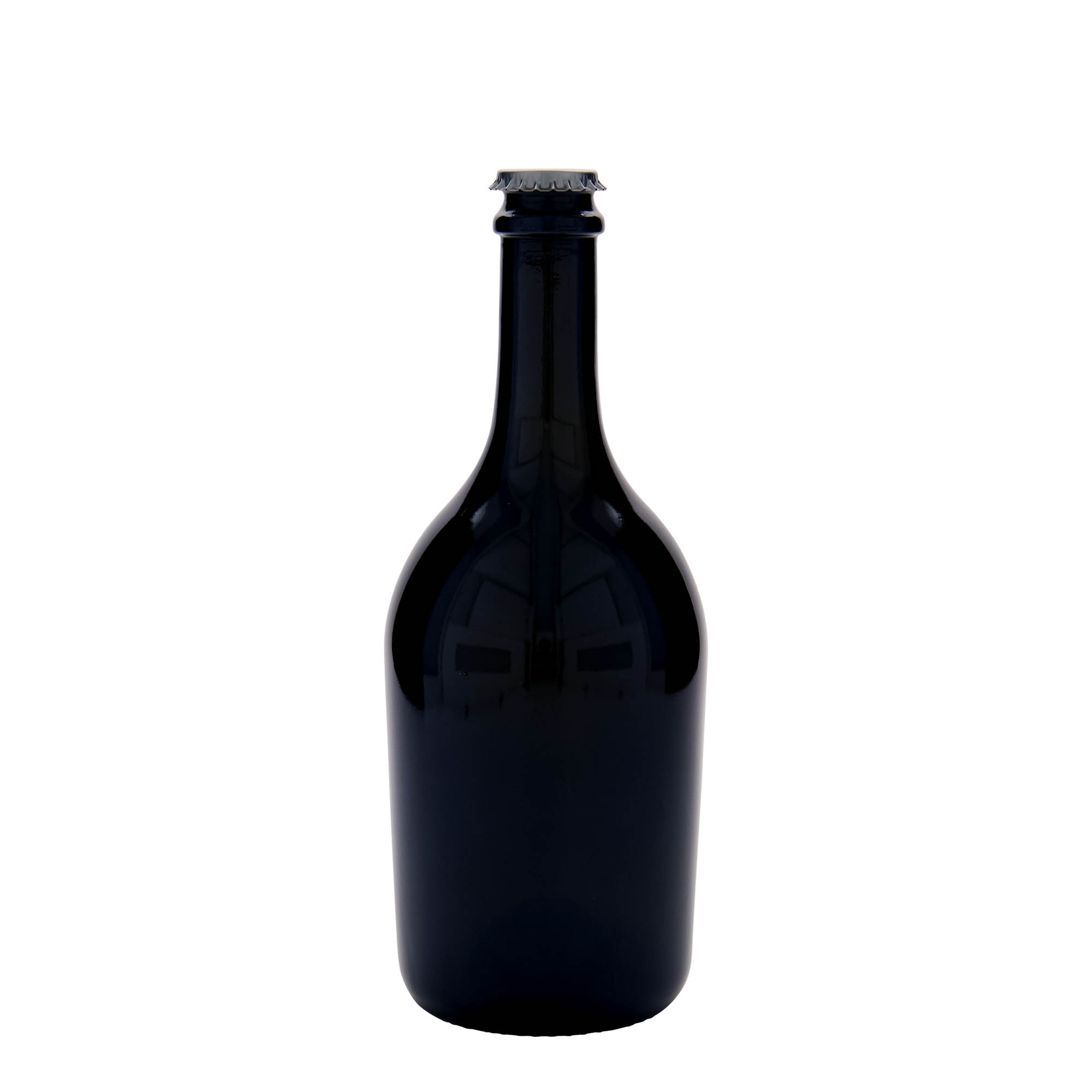 750 ml lahev na pivo / sekt „Butterfly“, sklo, antik zelená, hrdlo: korunkový uzávěr