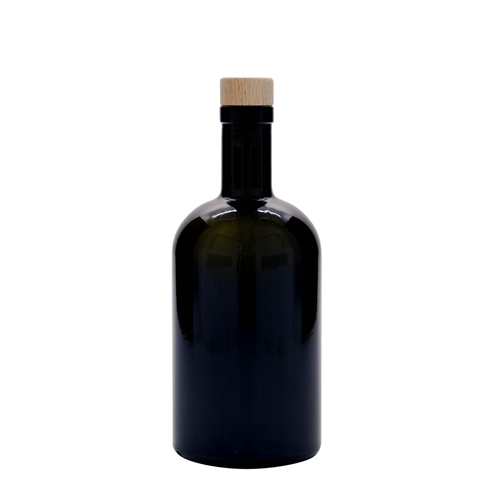 500 ml skleněná láhev 'Farmacia', antik zelená, hrdlo: korek