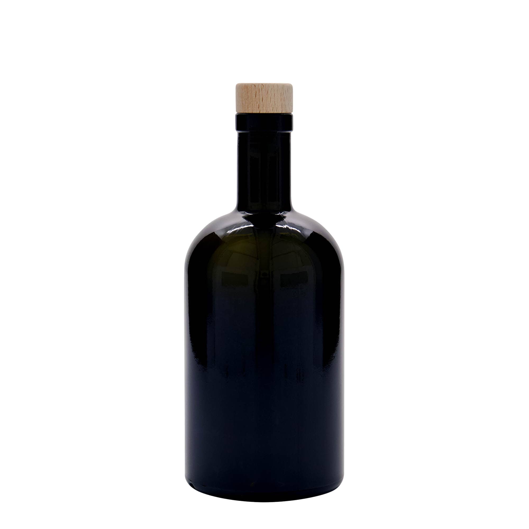 500 ml skleněná láhev 'Farmacia', antik zelená, hrdlo: korek