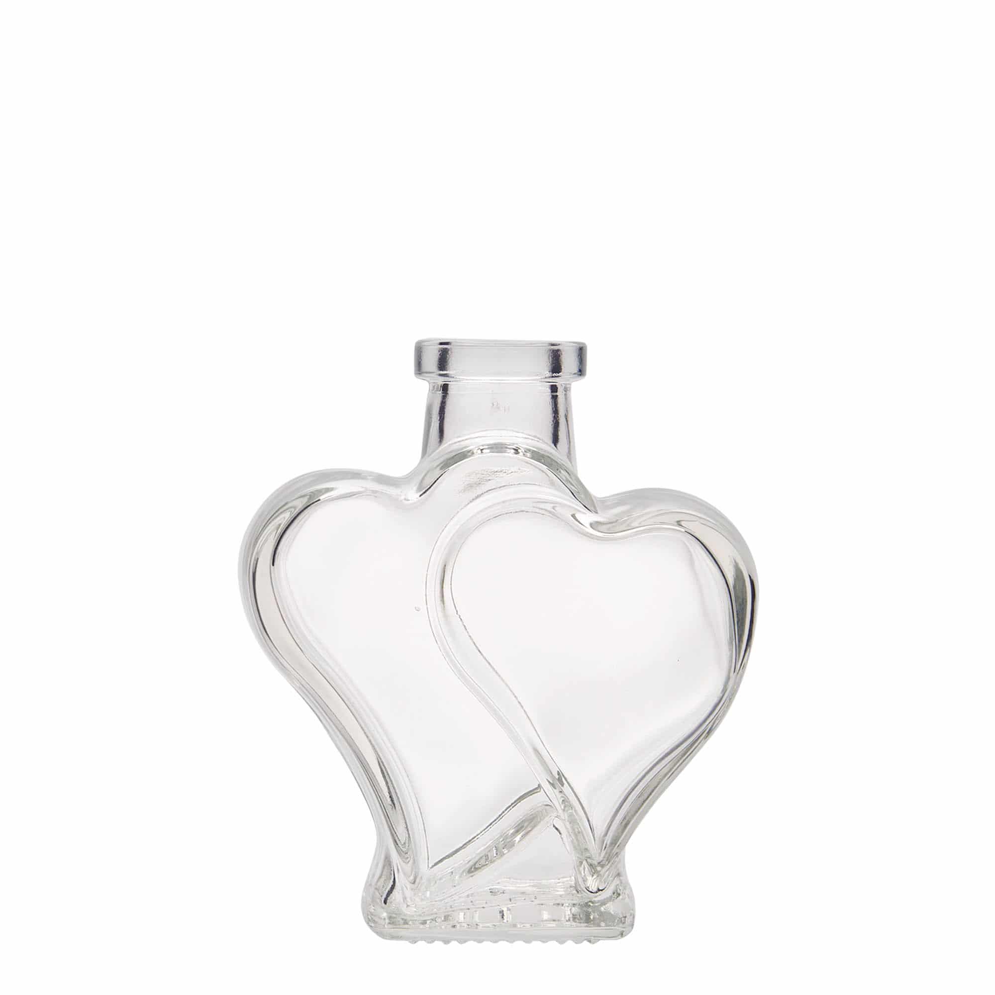 Skleněná lahev 200 ml 'Dvojité srdce', uzávěr: korek Skleněná lahev 200 ml 'Dvojité srdce', uzávěr: korek