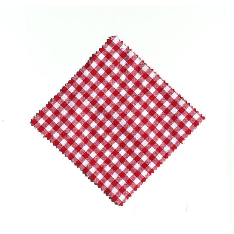 Látkový ubrousek károvaný 12x12, čtvercový, textil, červený, uzávěr: TO38-TO53