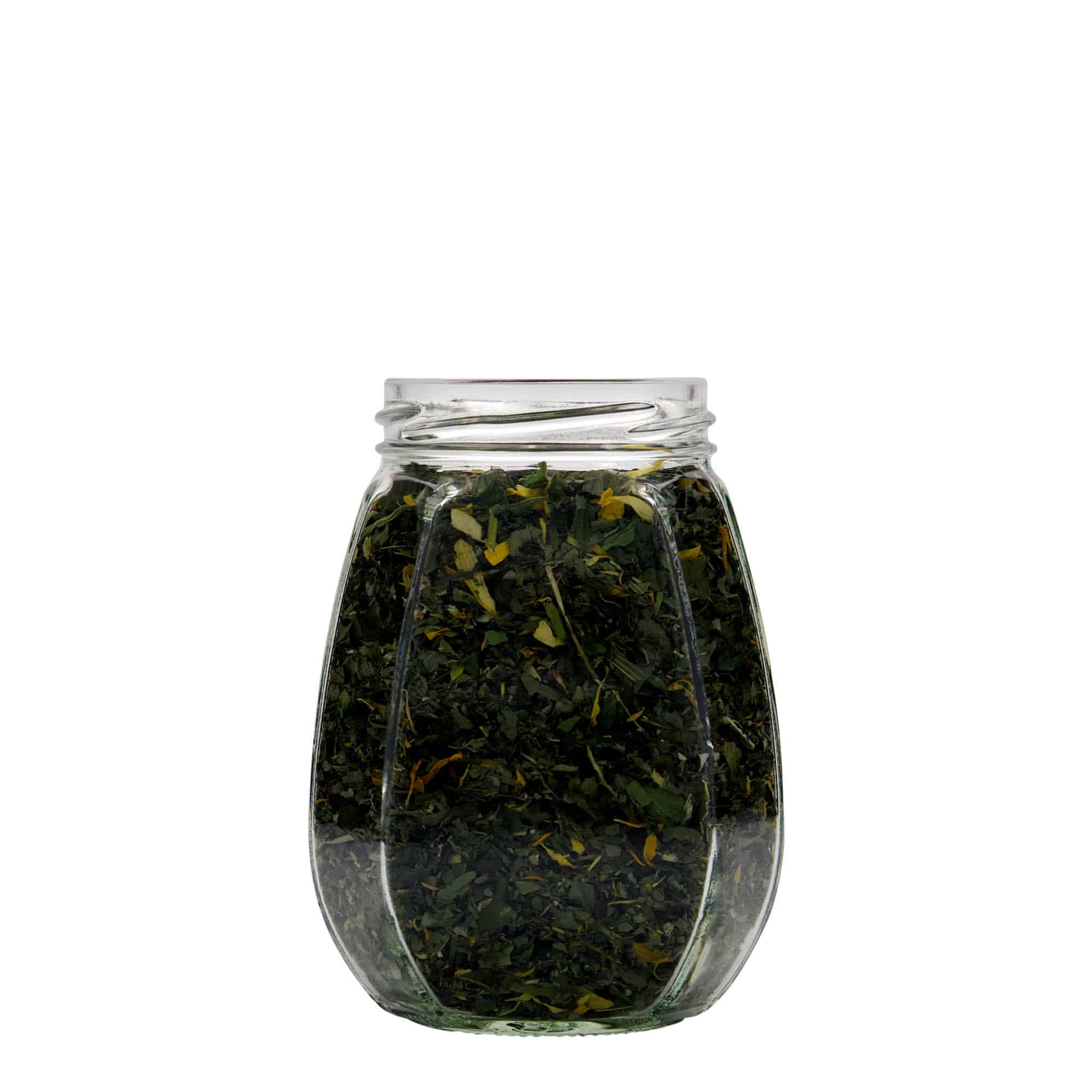 385 ml šestihranná sklenice na šperky, hrdlo: Twist-Off (TO 63)