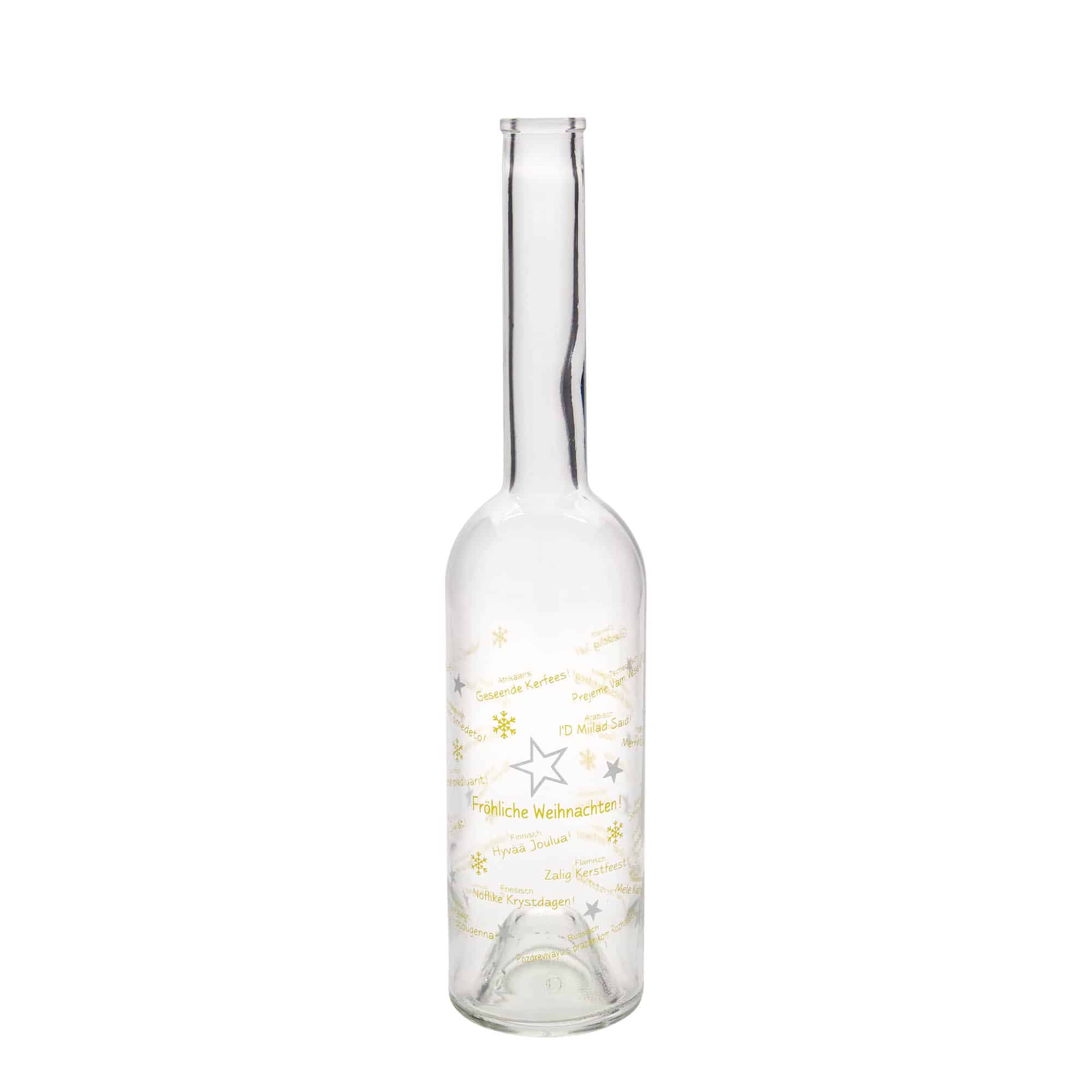 500 ml skleněná láhev 'Opera', motiv: Vánoce ve světě, hrdlo: korek