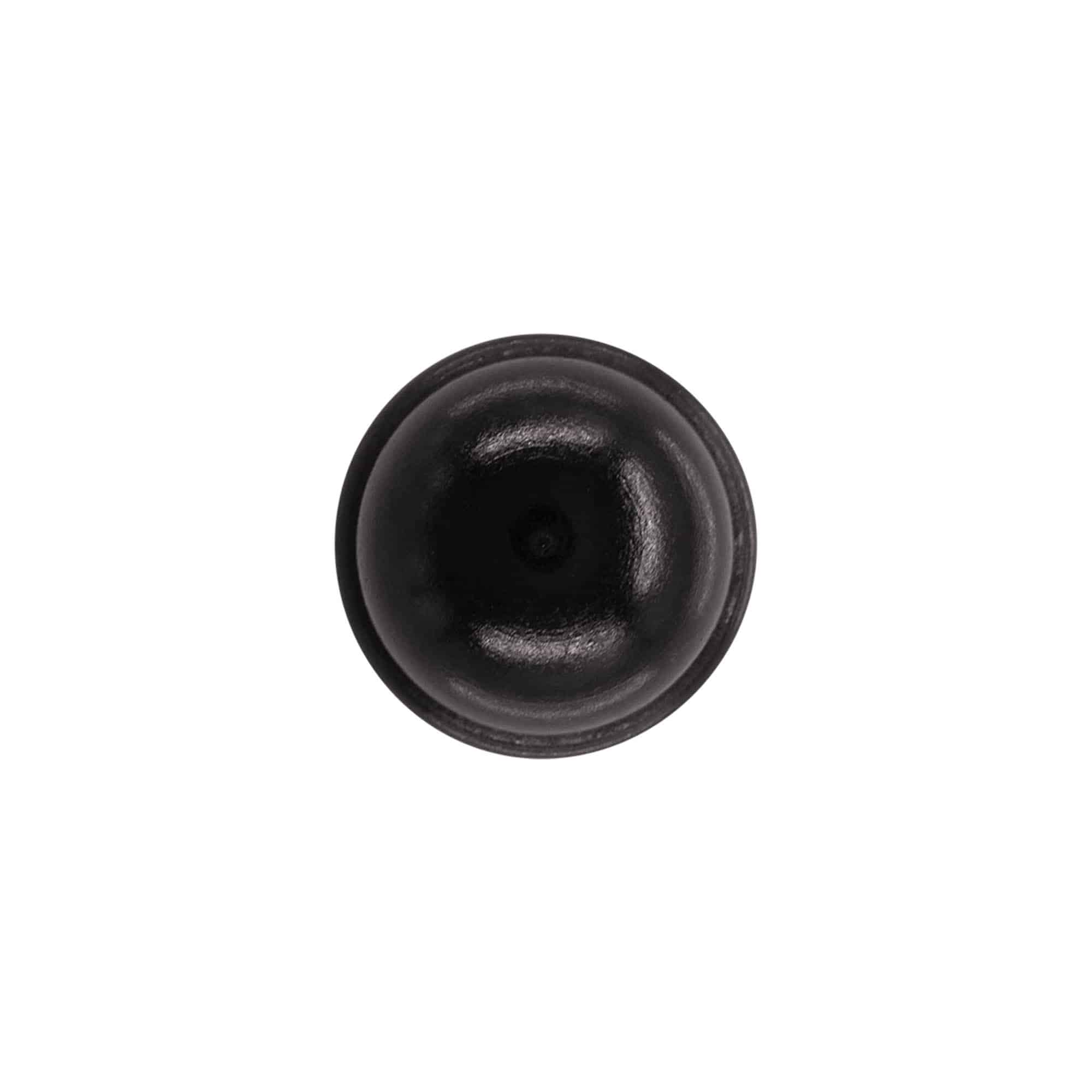 Rukojeťový korek 19 mm „Meloun“, dřevo/PE, černý, pro hrdlo: korek