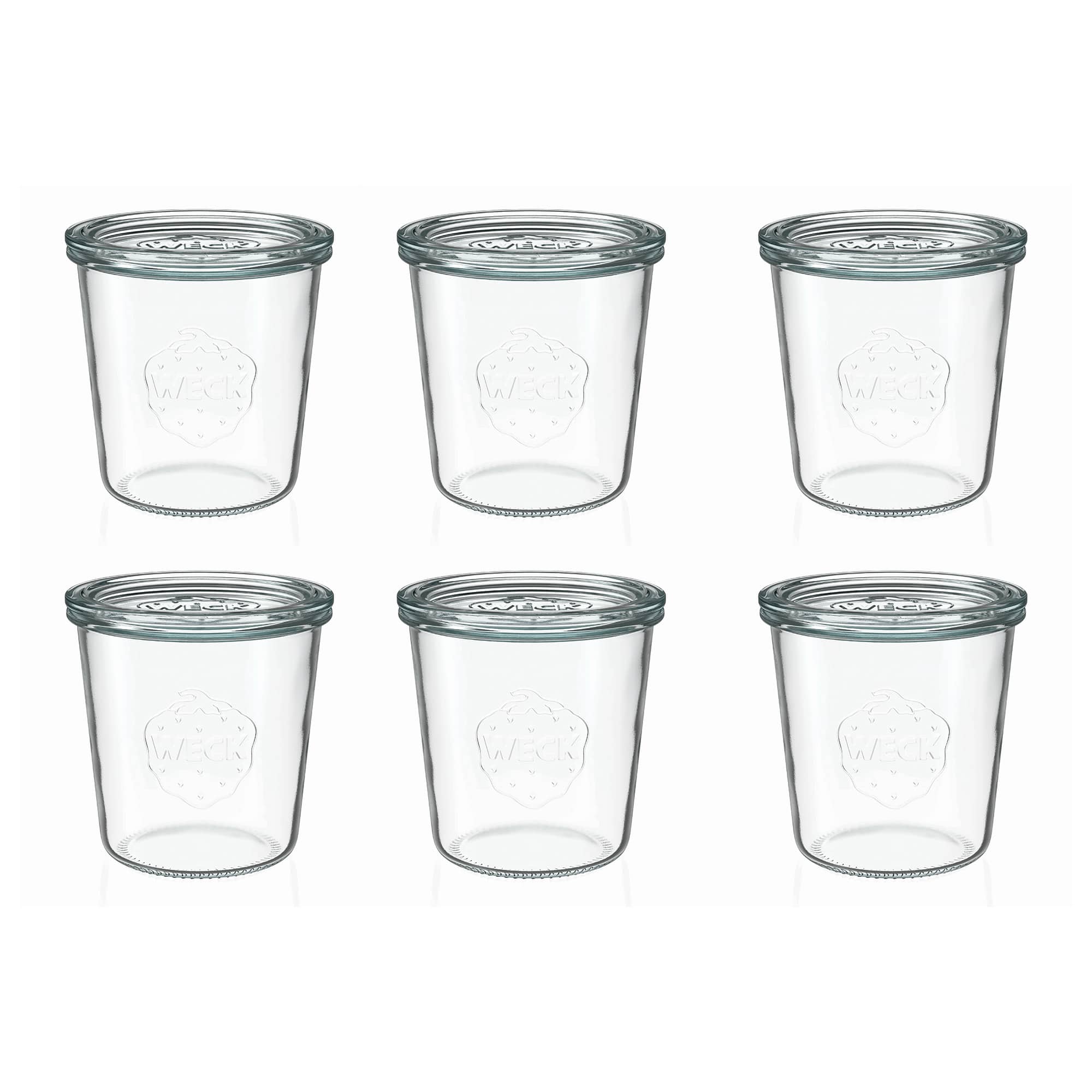 6x 580 ml WECK zavařovací sklenice se skleněným víčkem RR 100