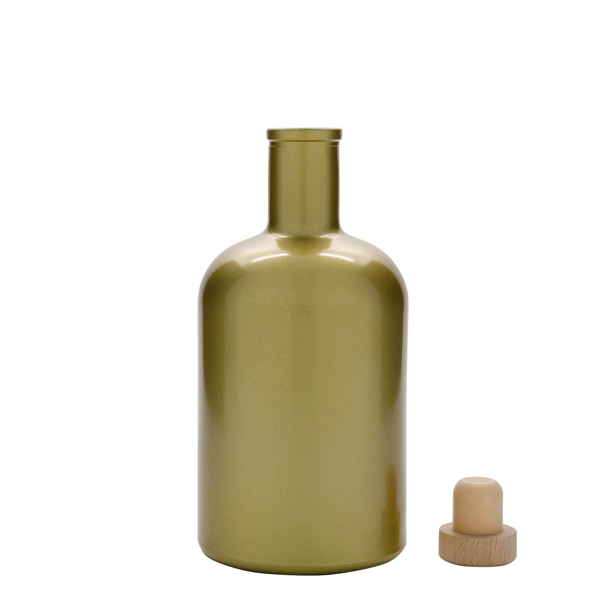 700 ml skleněná láhev 'Gerardino', zlatá, hrdlo: korek